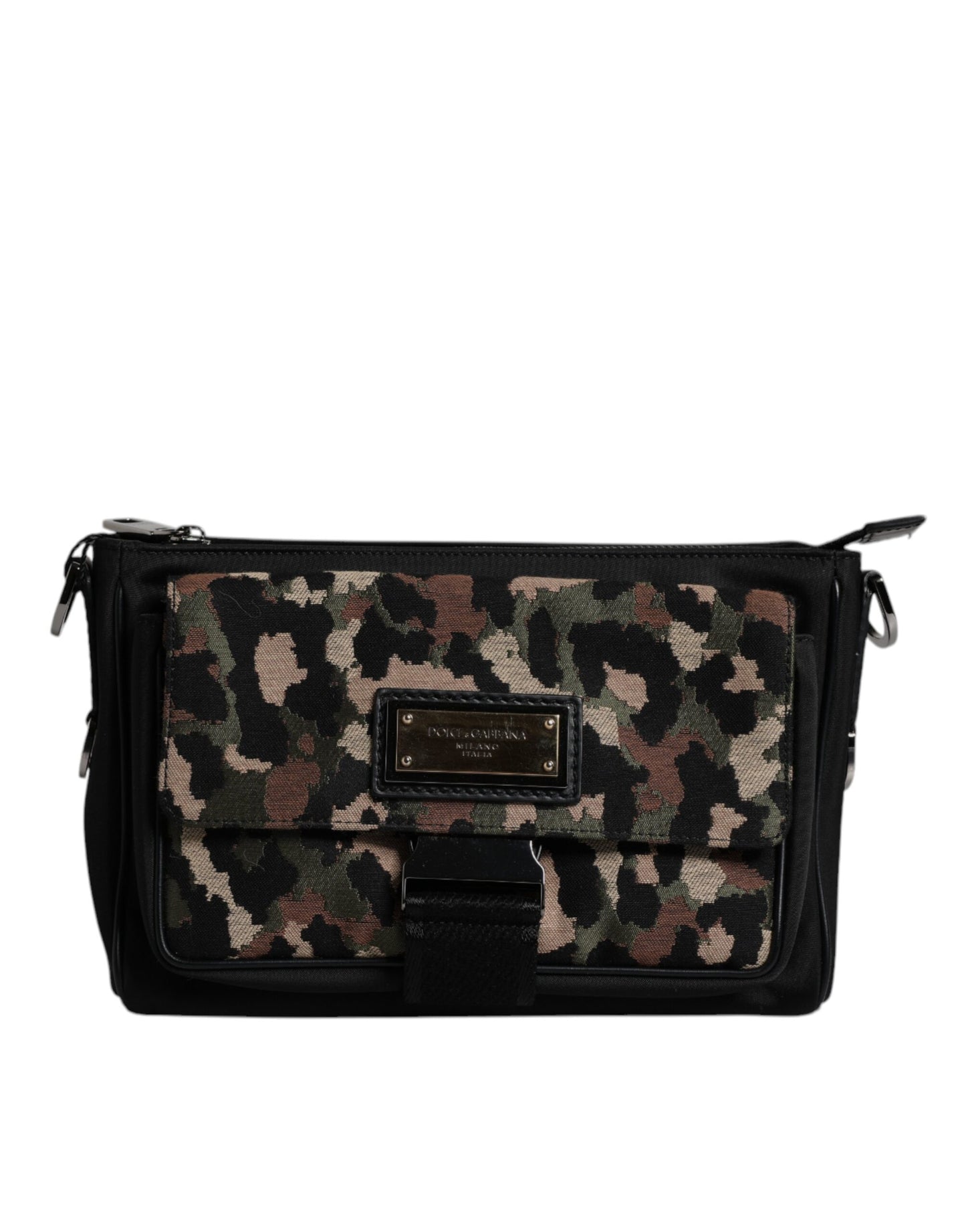 Bolso bandolera de jacquard con estampado de leopardo multicolor