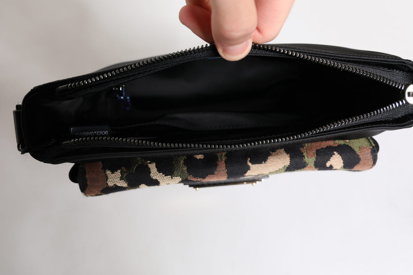 Bolso bandolera de jacquard con estampado de leopardo multicolor