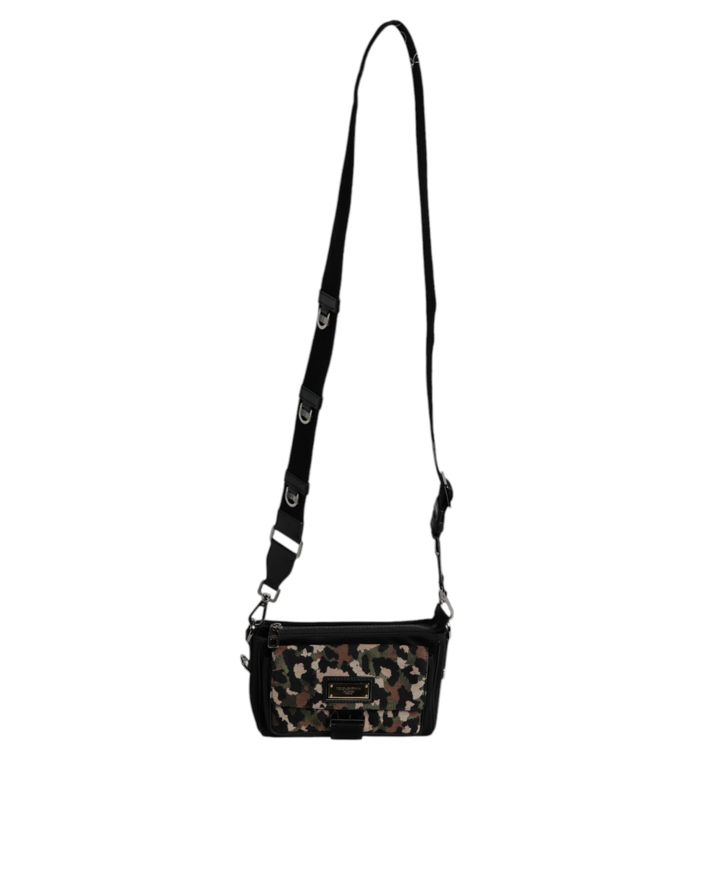 Bolso bandolera de jacquard con estampado de leopardo multicolor