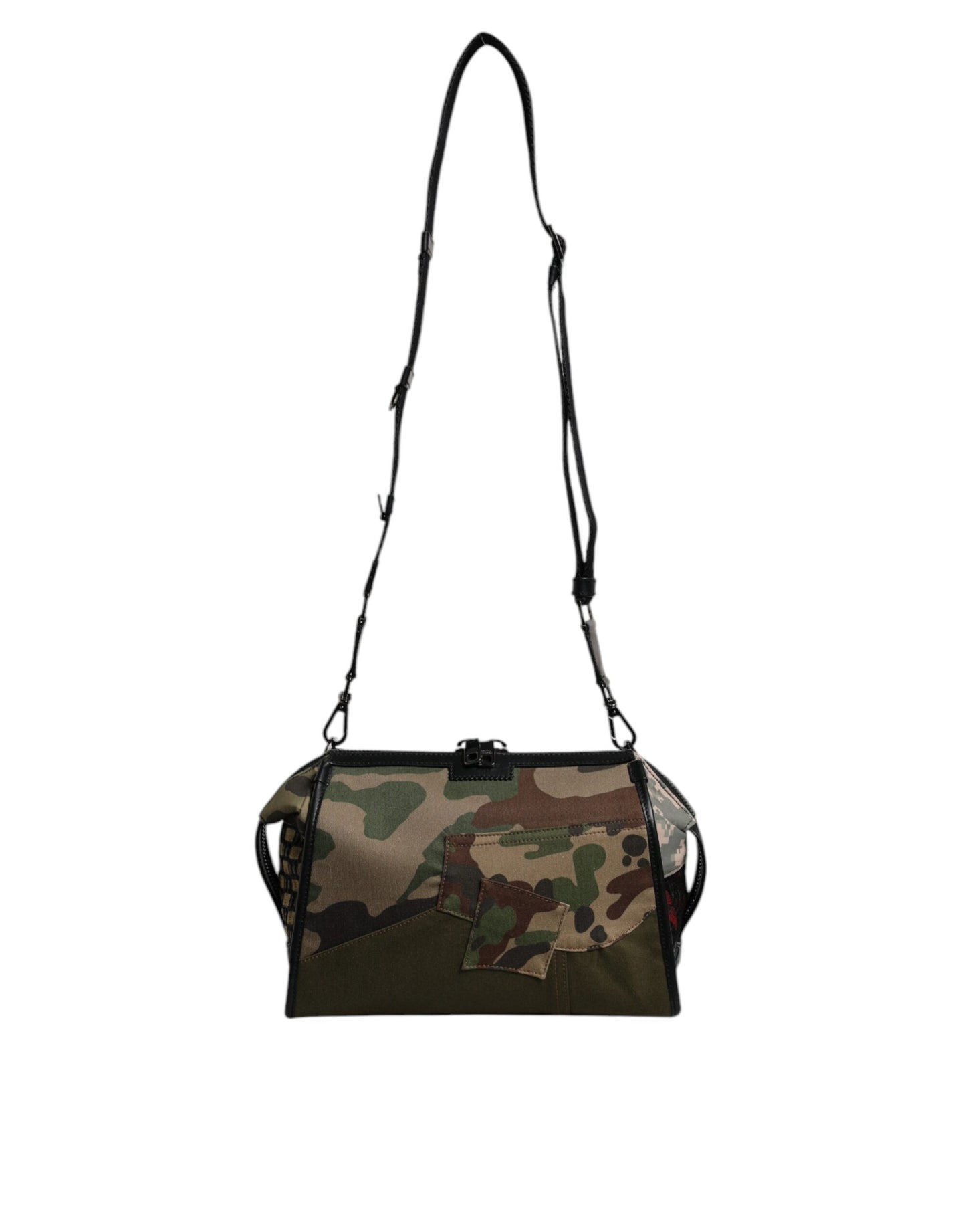 Bolso bandolera con parches de camuflaje multicolor
