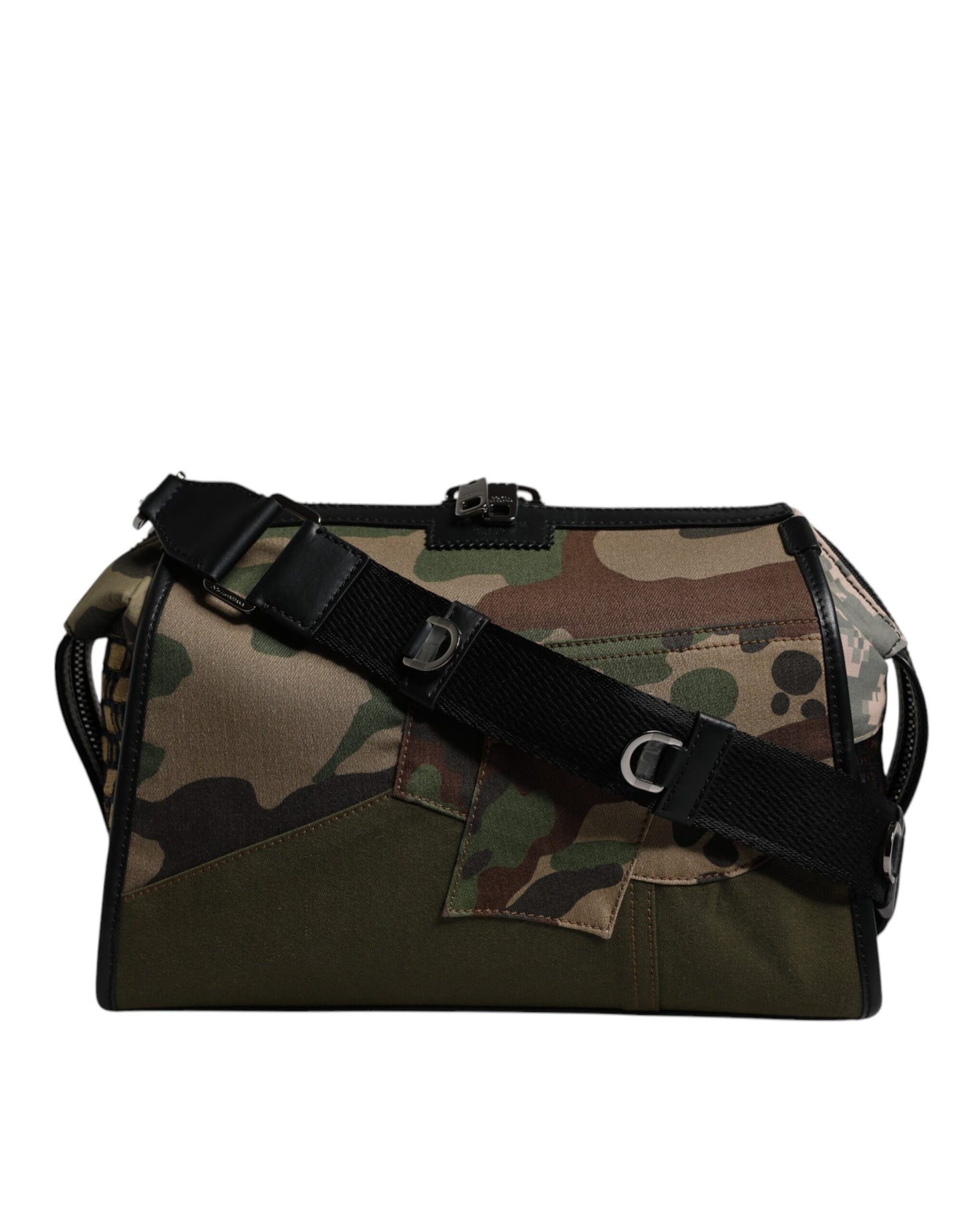 Bolso bandolera con parches de camuflaje multicolor