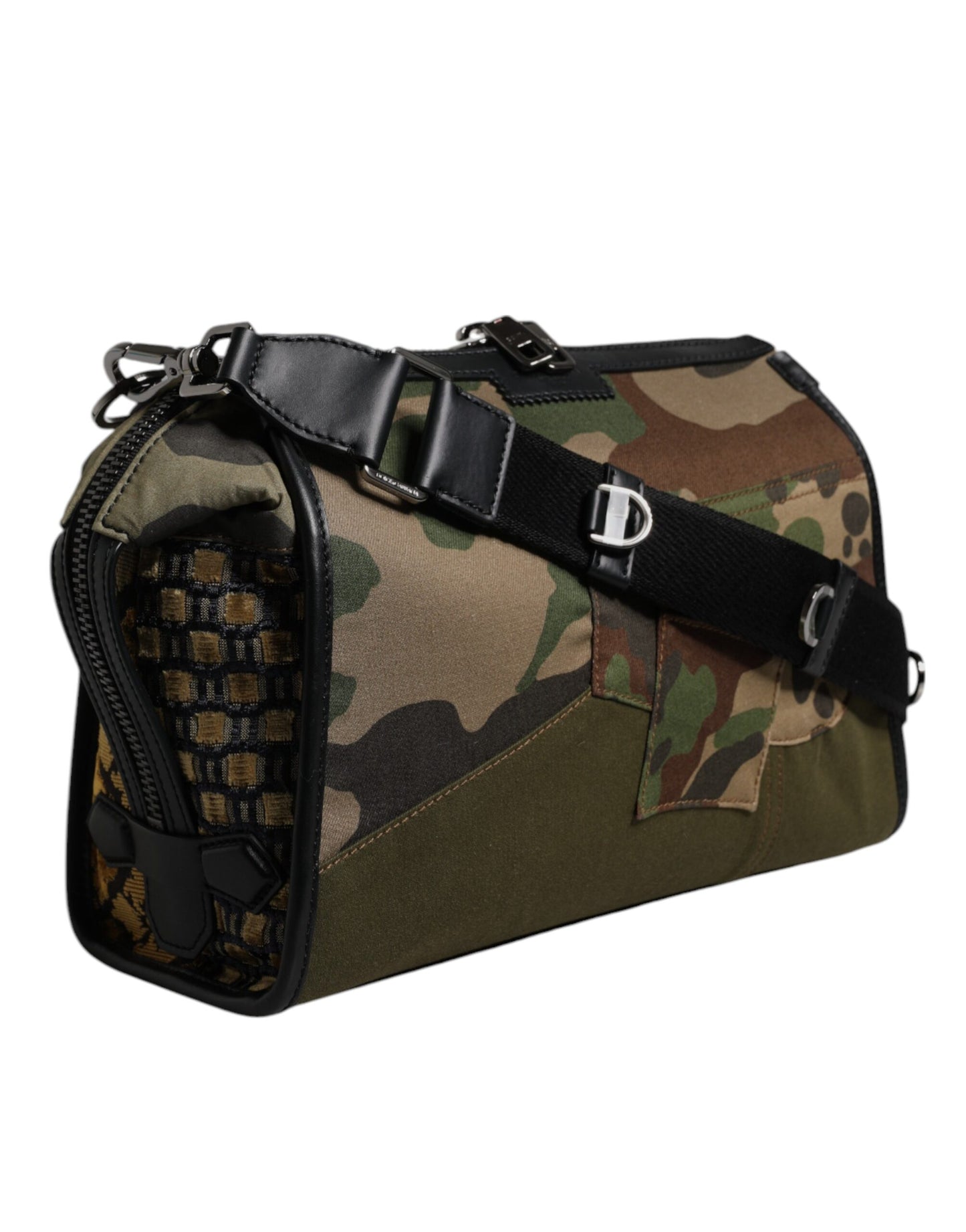 Bolso bandolera con parches de camuflaje multicolor