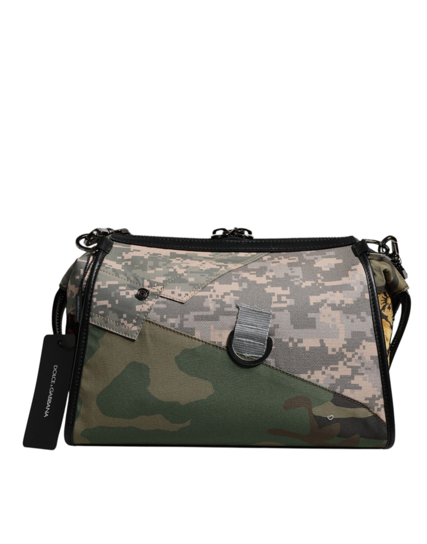 Bolso bandolera con parches de camuflaje multicolor