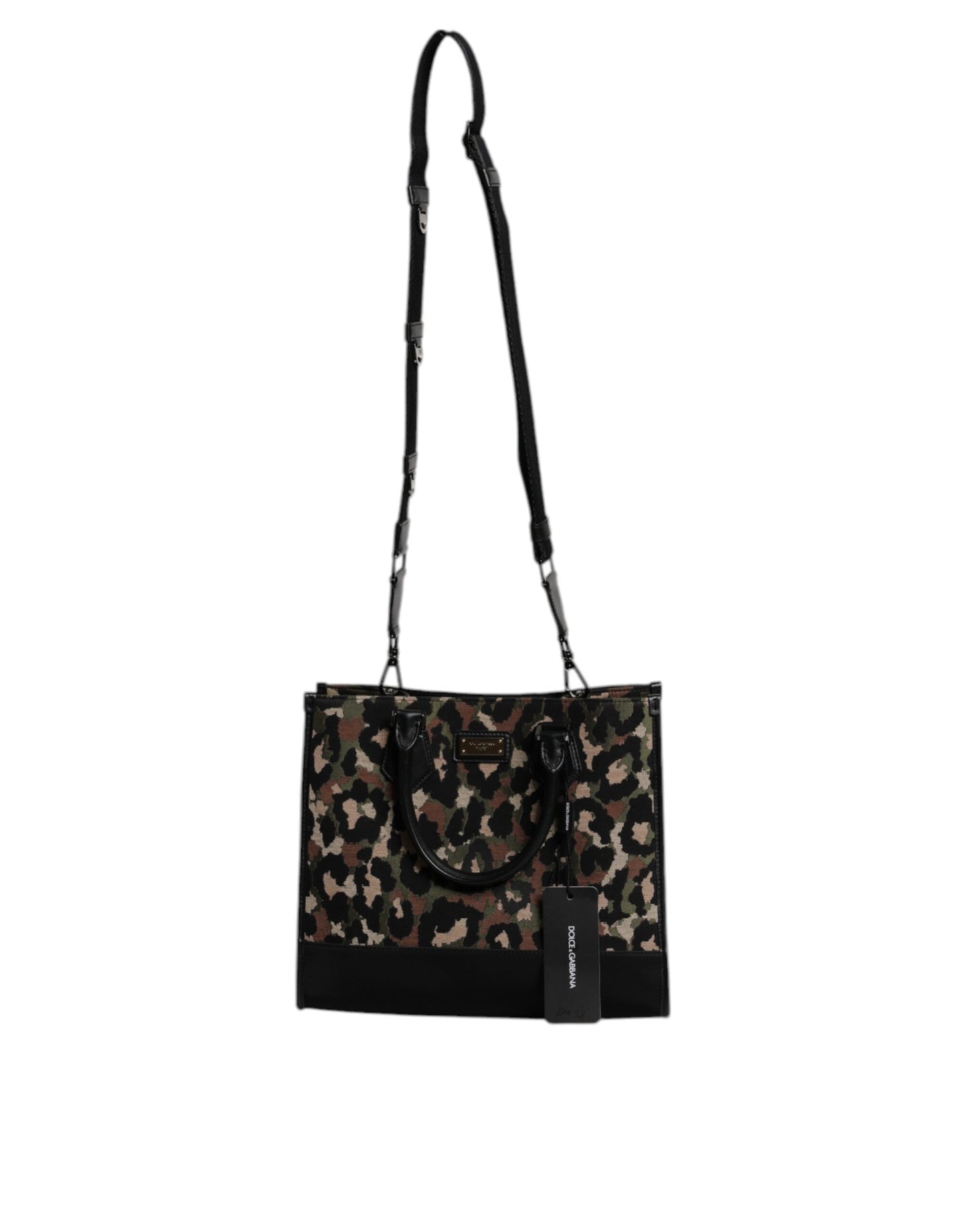 Bolso de hombro tipo tote con estampado de leopardo multicolor