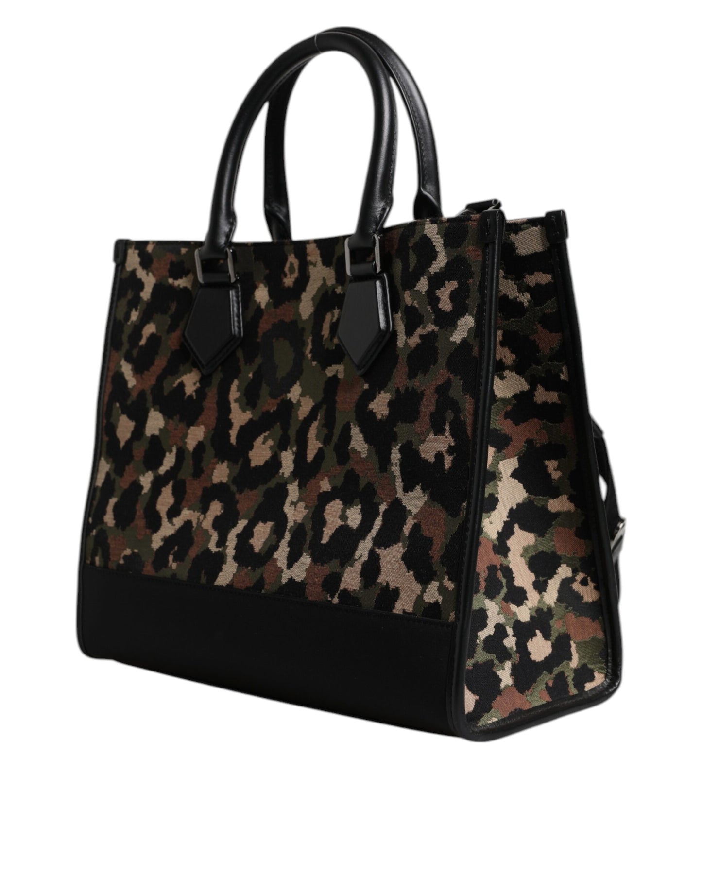 Bolso de hombro tipo tote con estampado de leopardo multicolor