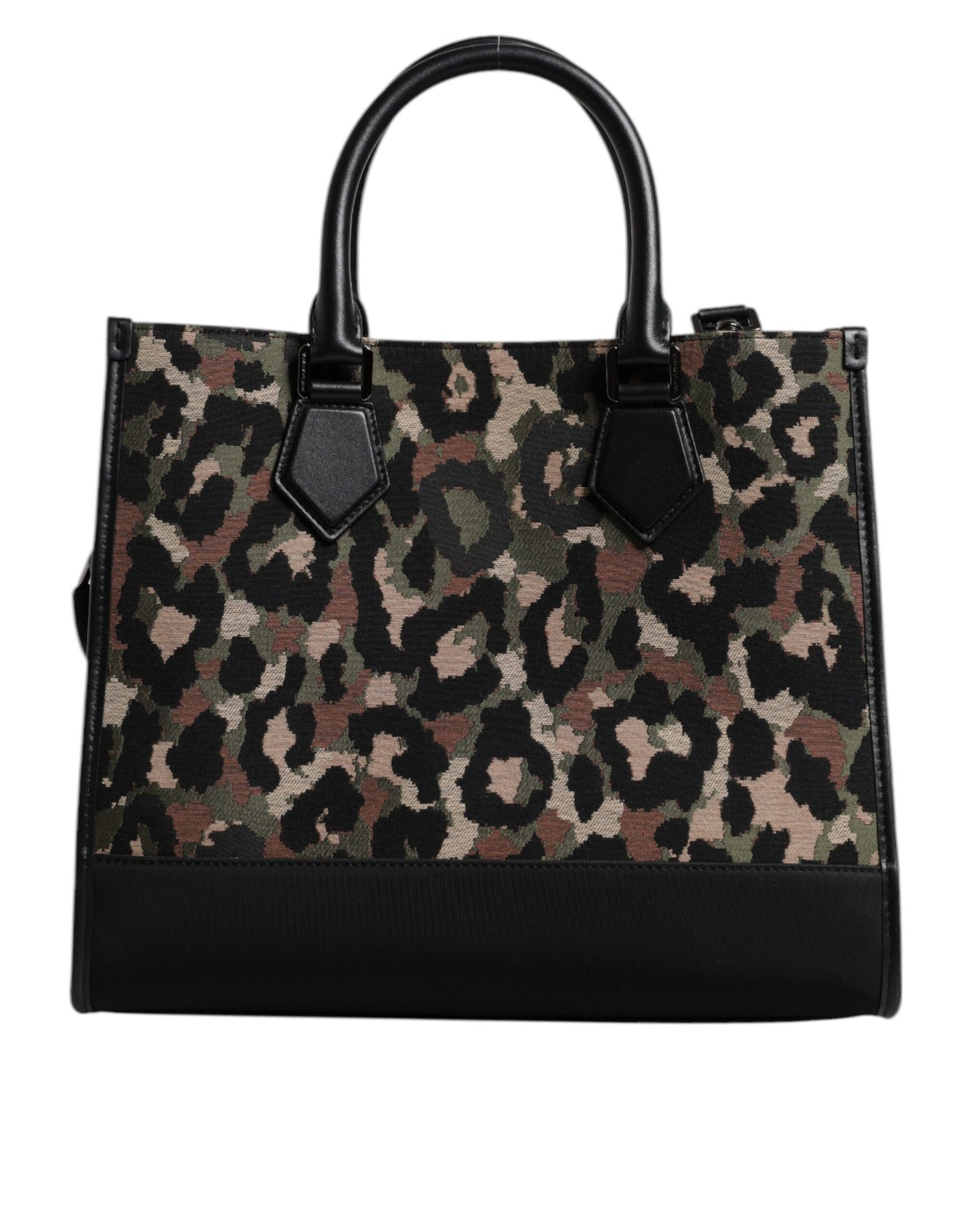 Bolso de hombro tipo tote con estampado de leopardo multicolor