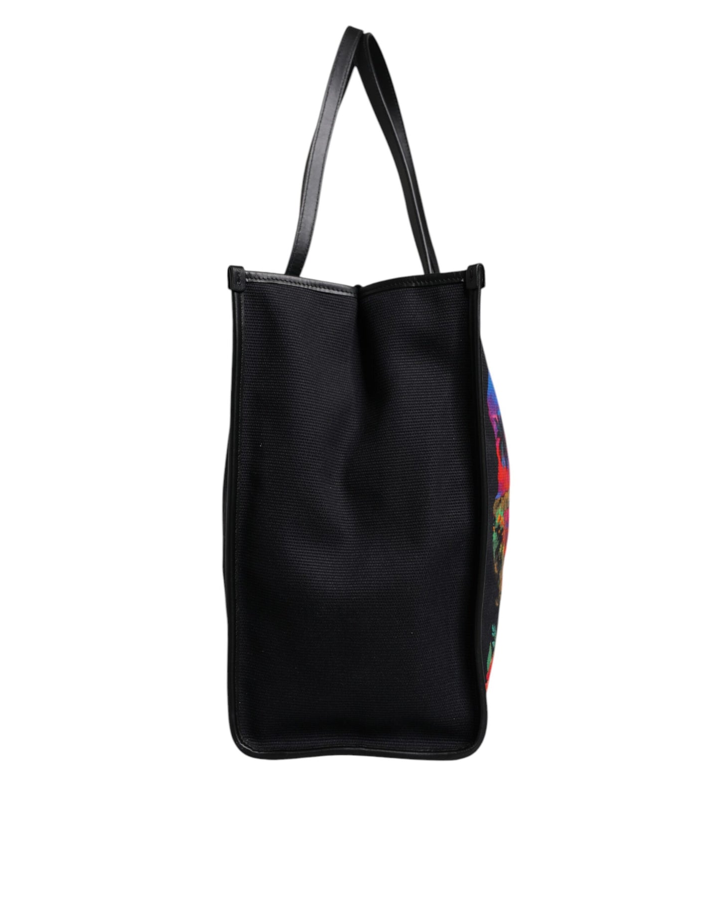 Bolsa de compras con asa superior y estampado gráfico multicolor