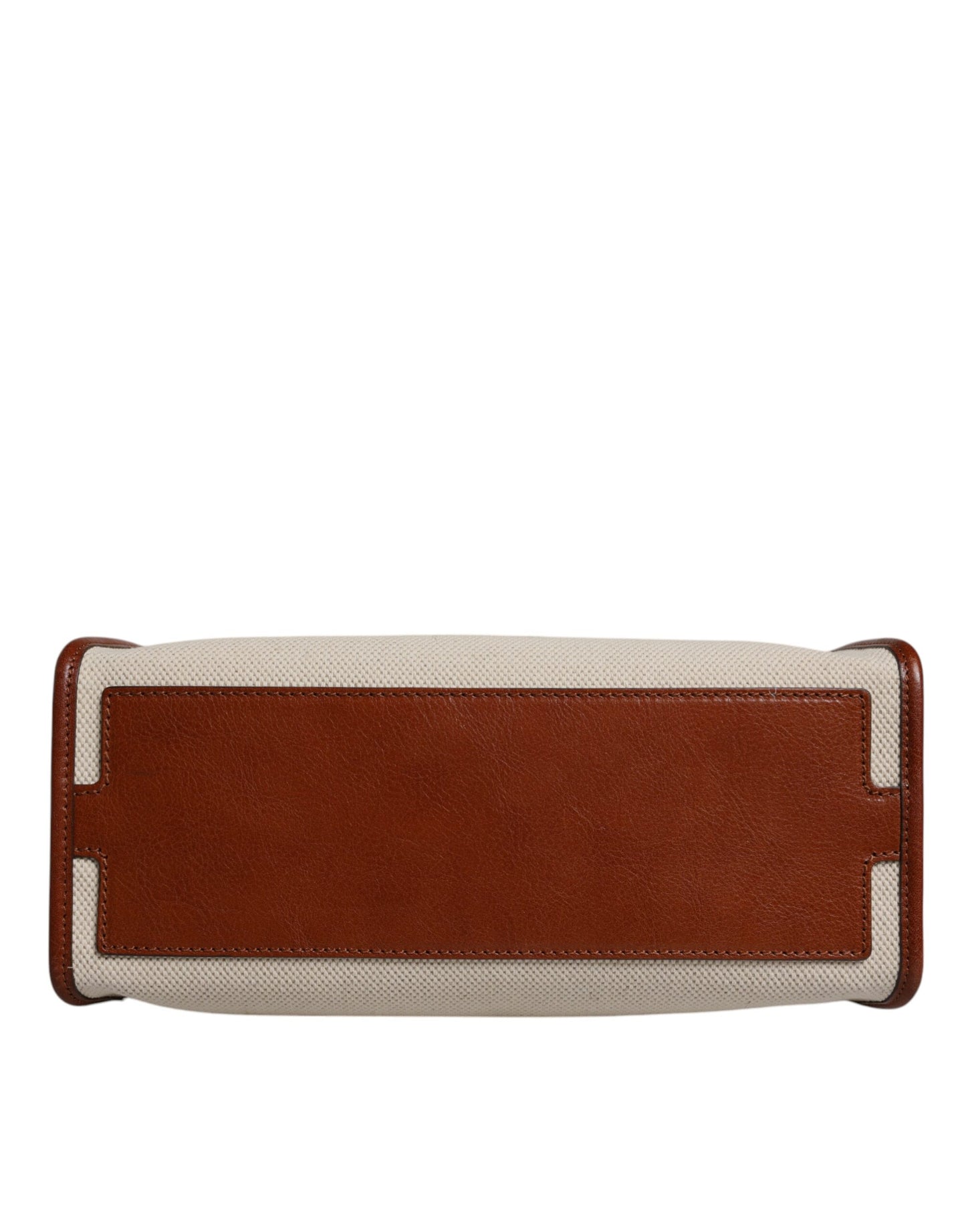 Bolso de hombro tipo bandolera de piel de algodón marrón beige
