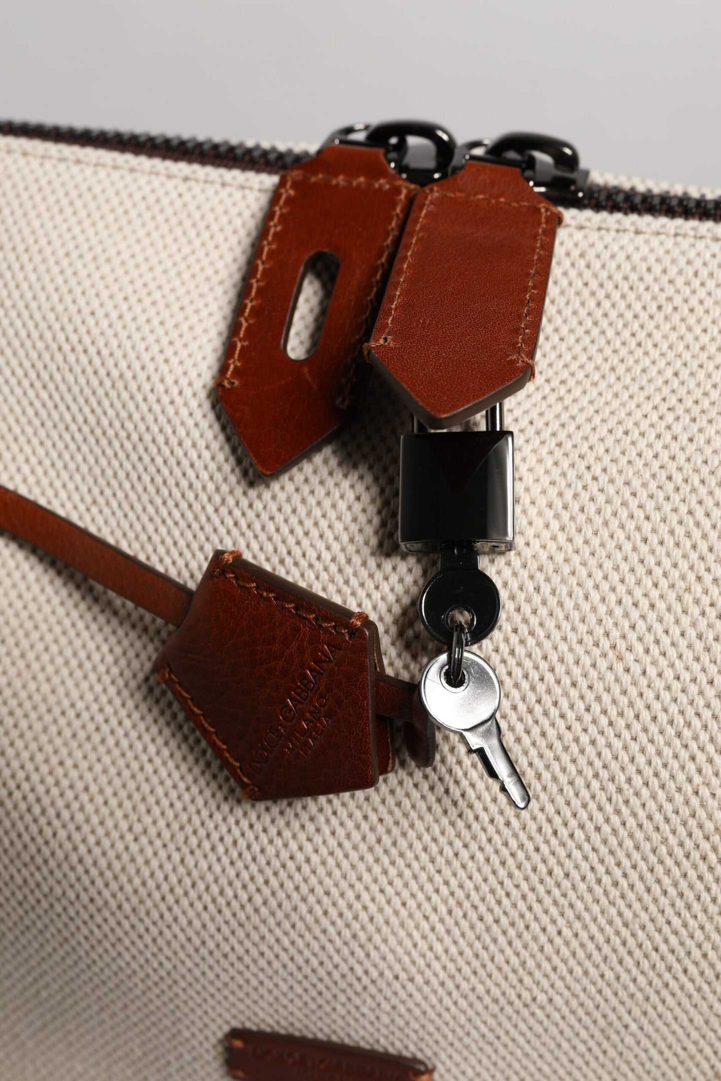 Bolso de hombro tipo bandolera de piel de algodón marrón beige