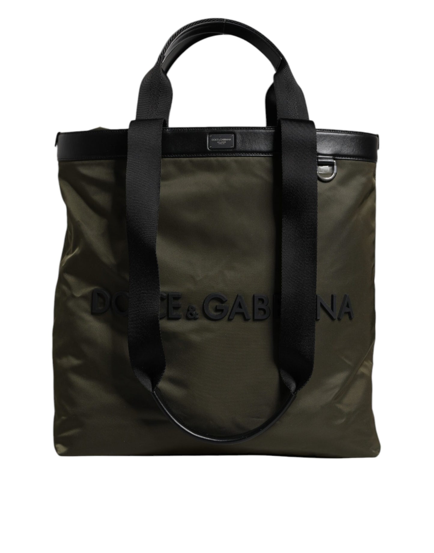 Bolso de mano de nailon verde militar con correa para el hombro