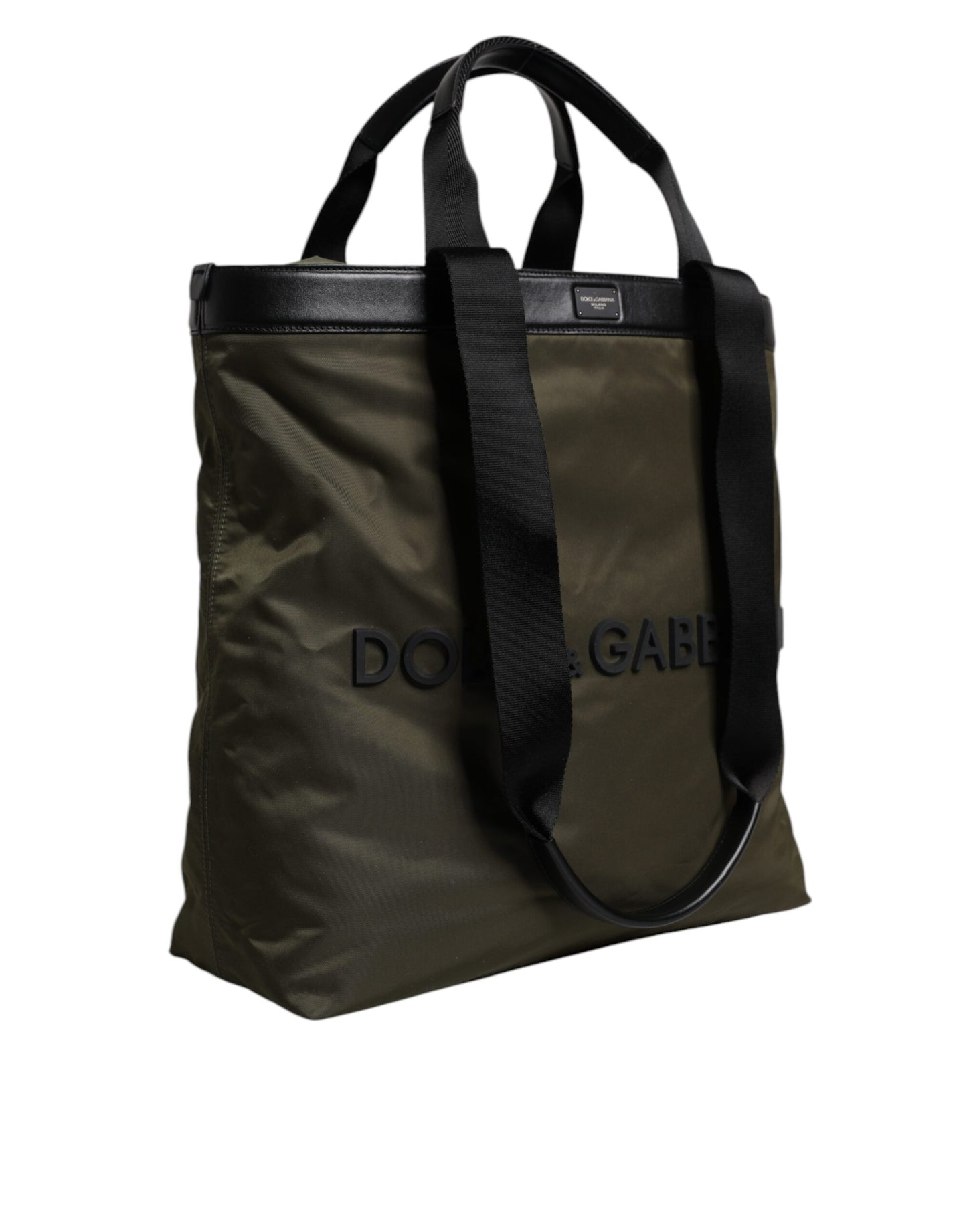 Bolso de mano de nailon verde militar con correa para el hombro