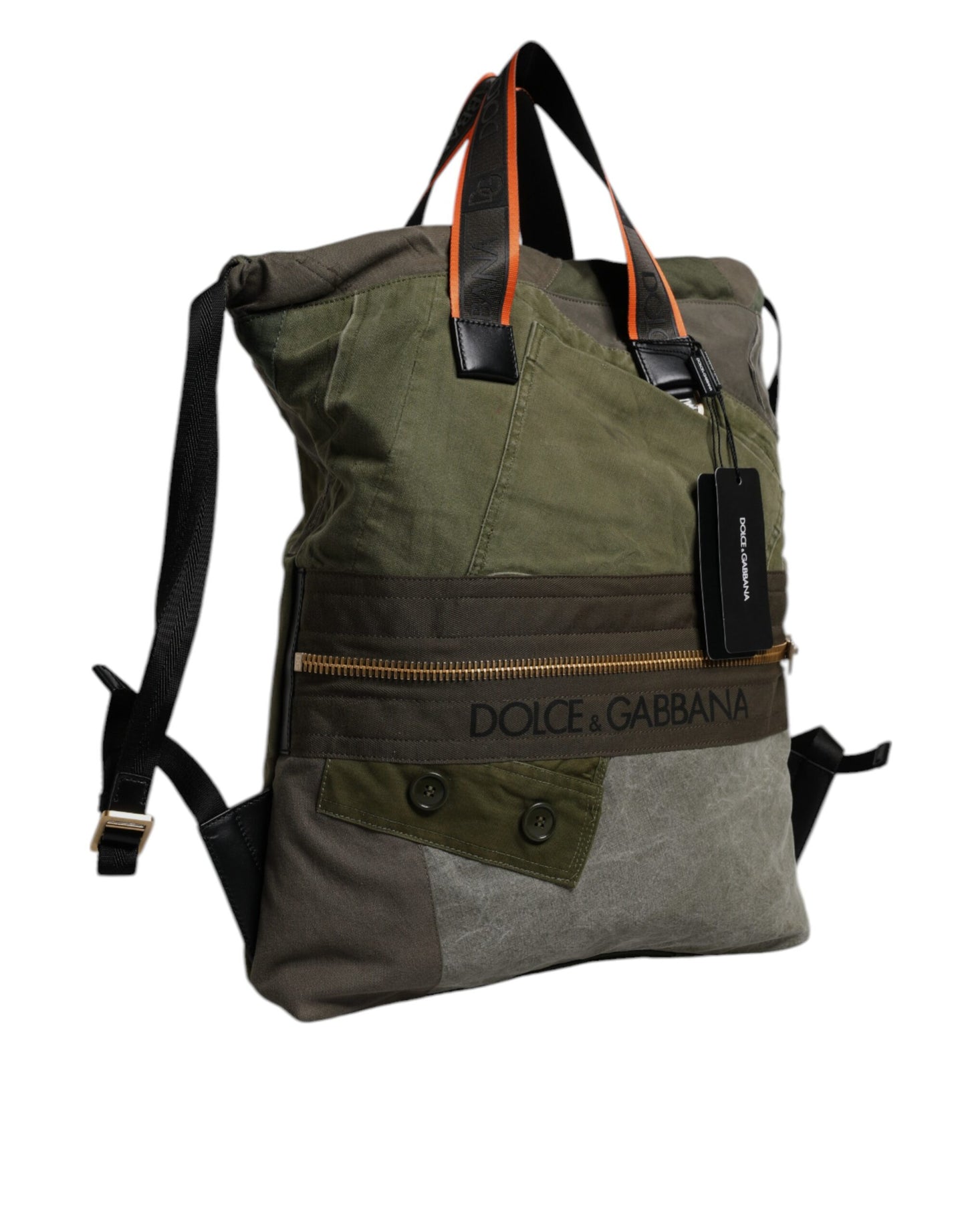 Mochila con parches de color verde militar
