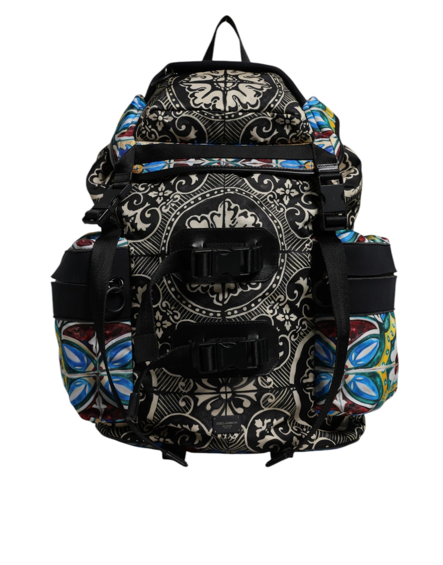 Sac à dos en nylon à imprimé majolique multicolore