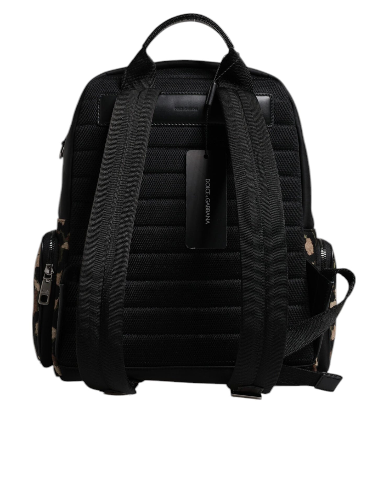 Mochila para hombre con placa del logotipo de DG y estampado de leopardo multicolor