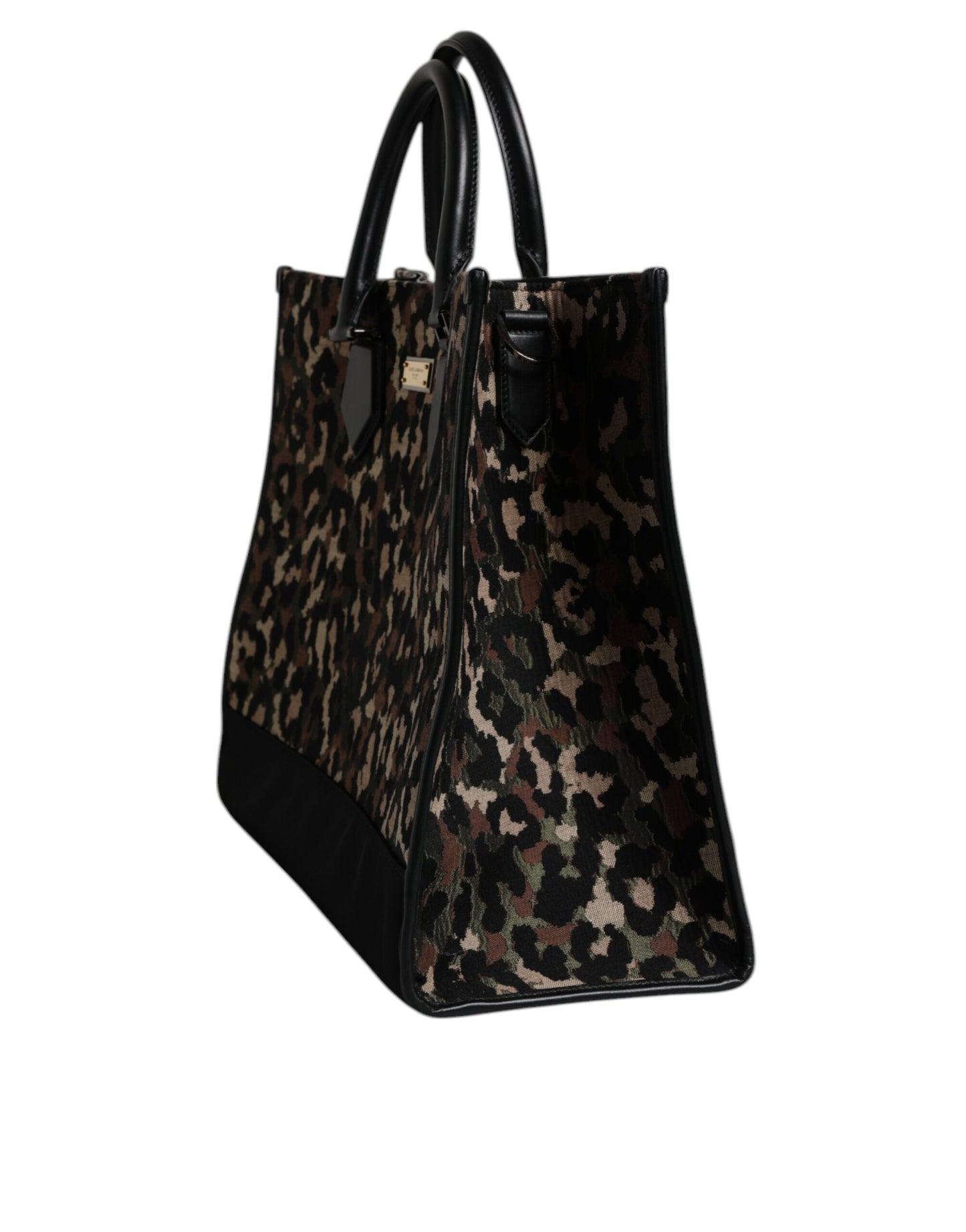 Bolso de hombro tipo tote con estampado de leopardo multicolor
