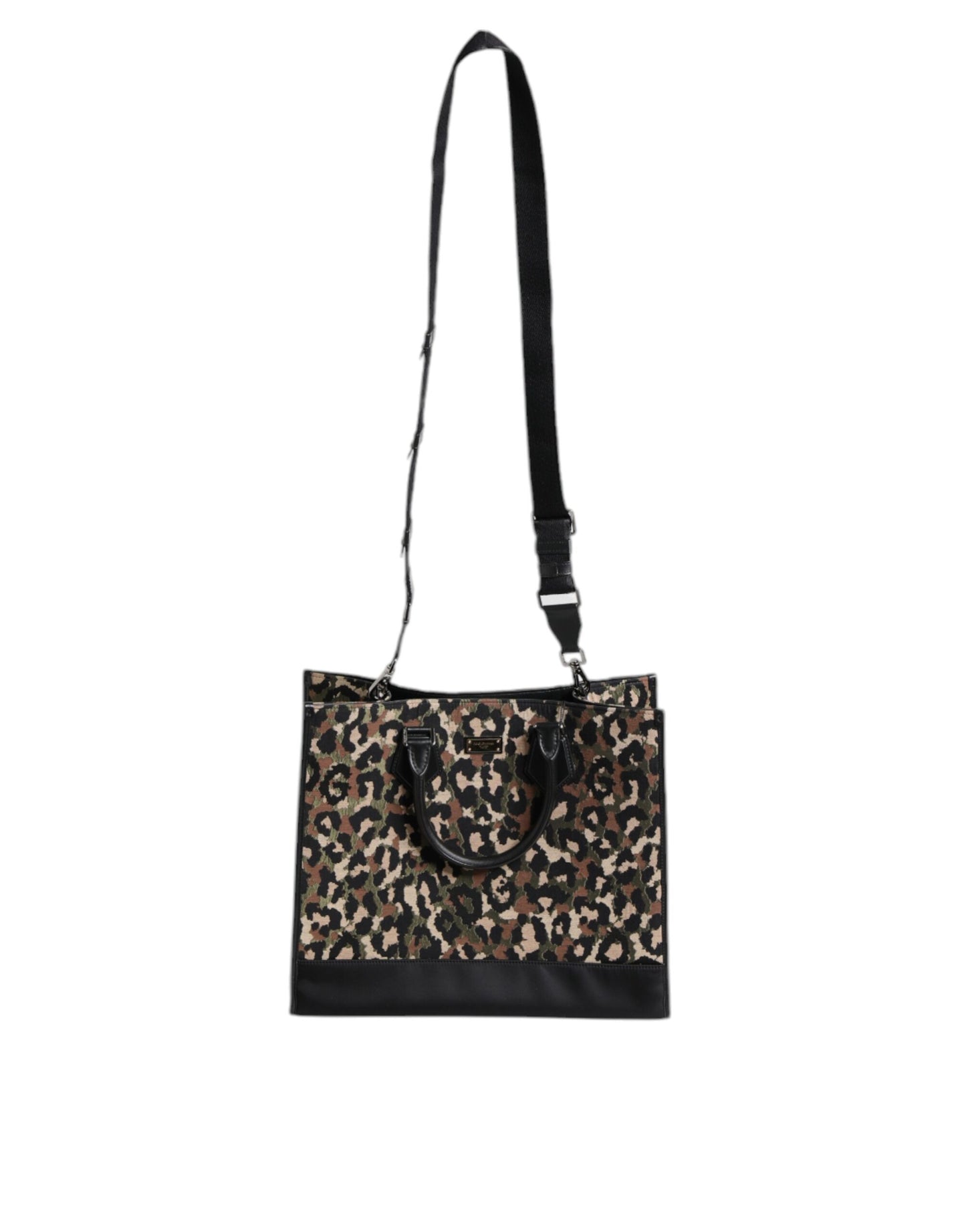 Bolso de hombro tipo tote con estampado de leopardo multicolor