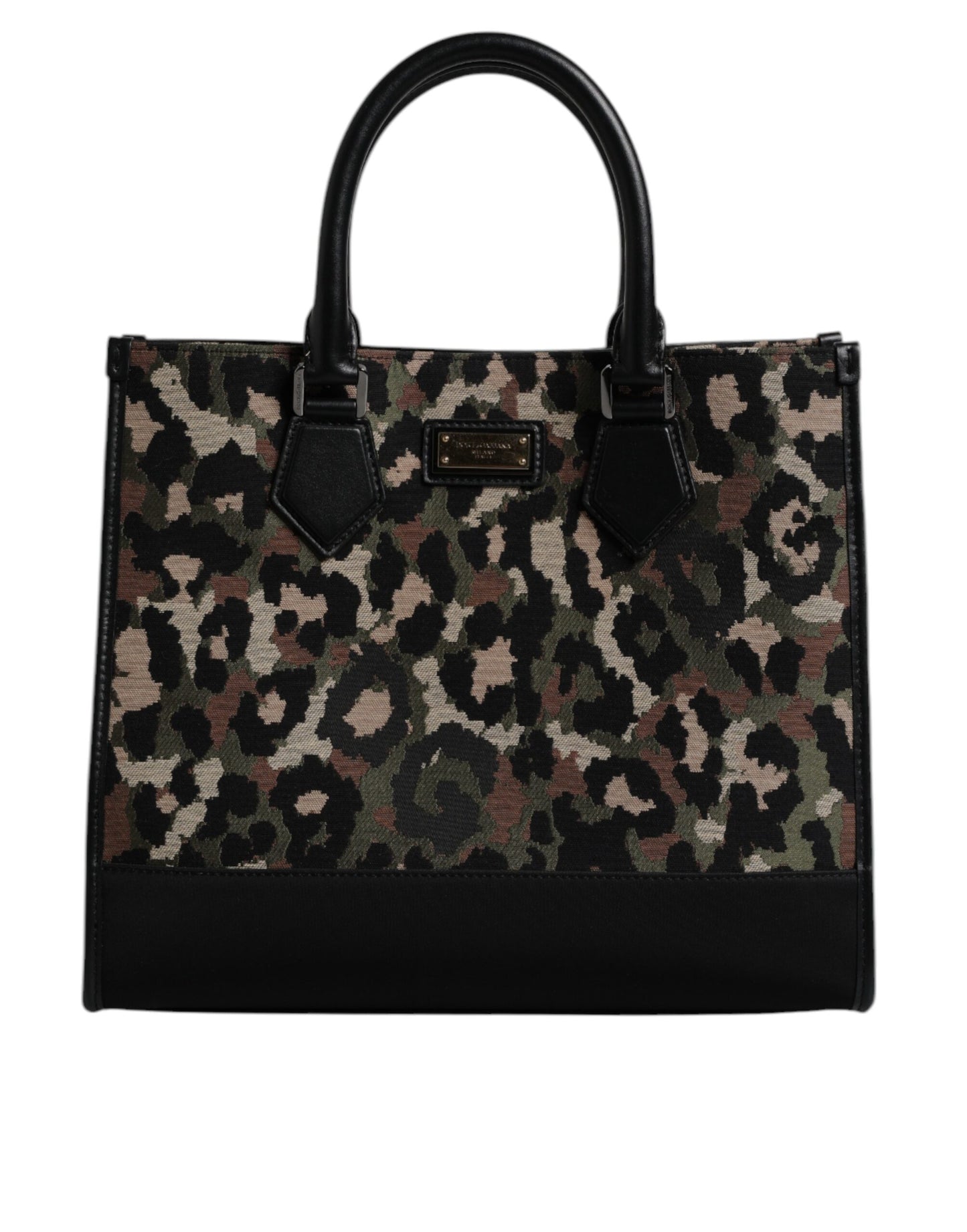 Bolso de hombro tipo tote con estampado de leopardo multicolor