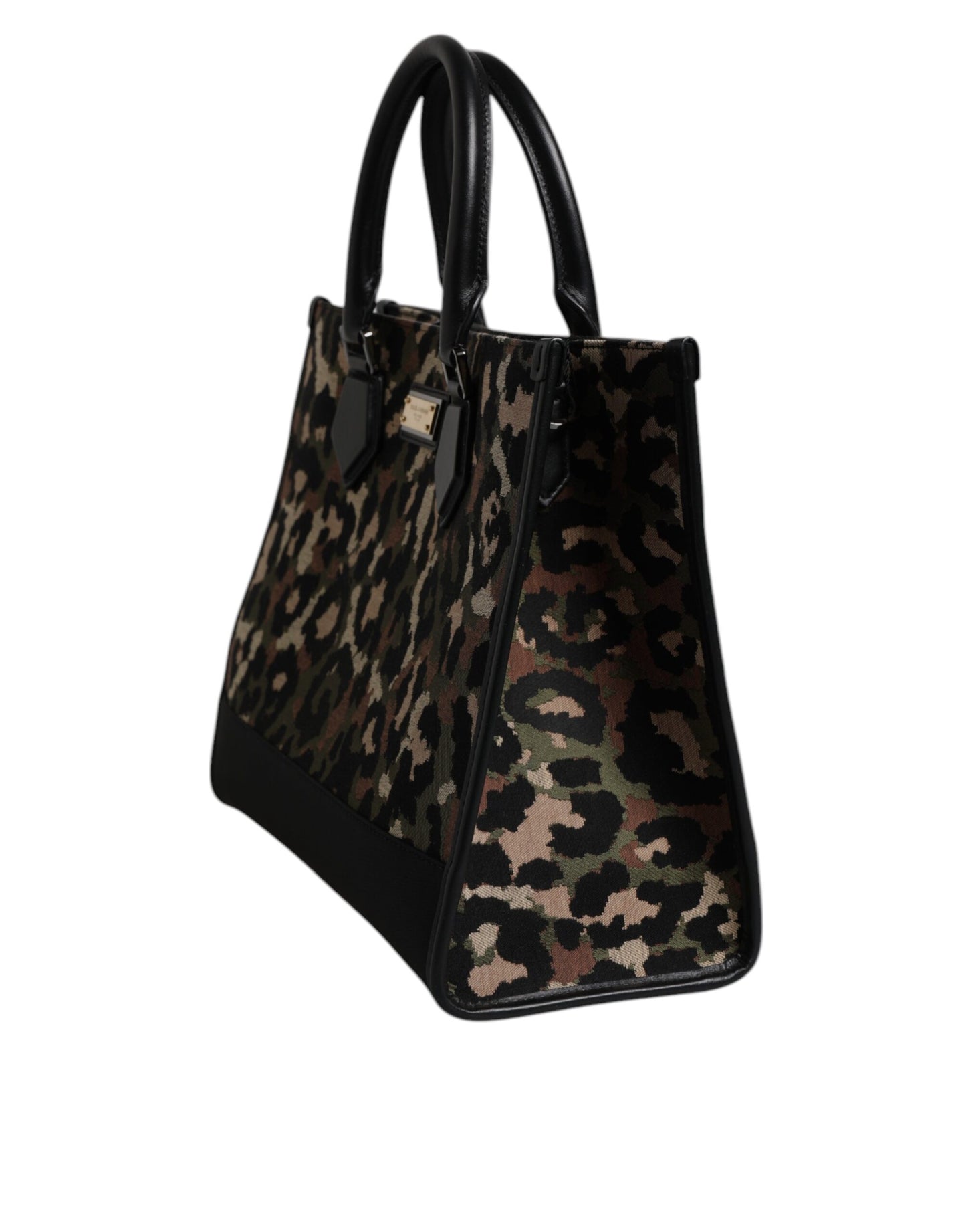 Bolso de hombro tipo tote con estampado de leopardo multicolor