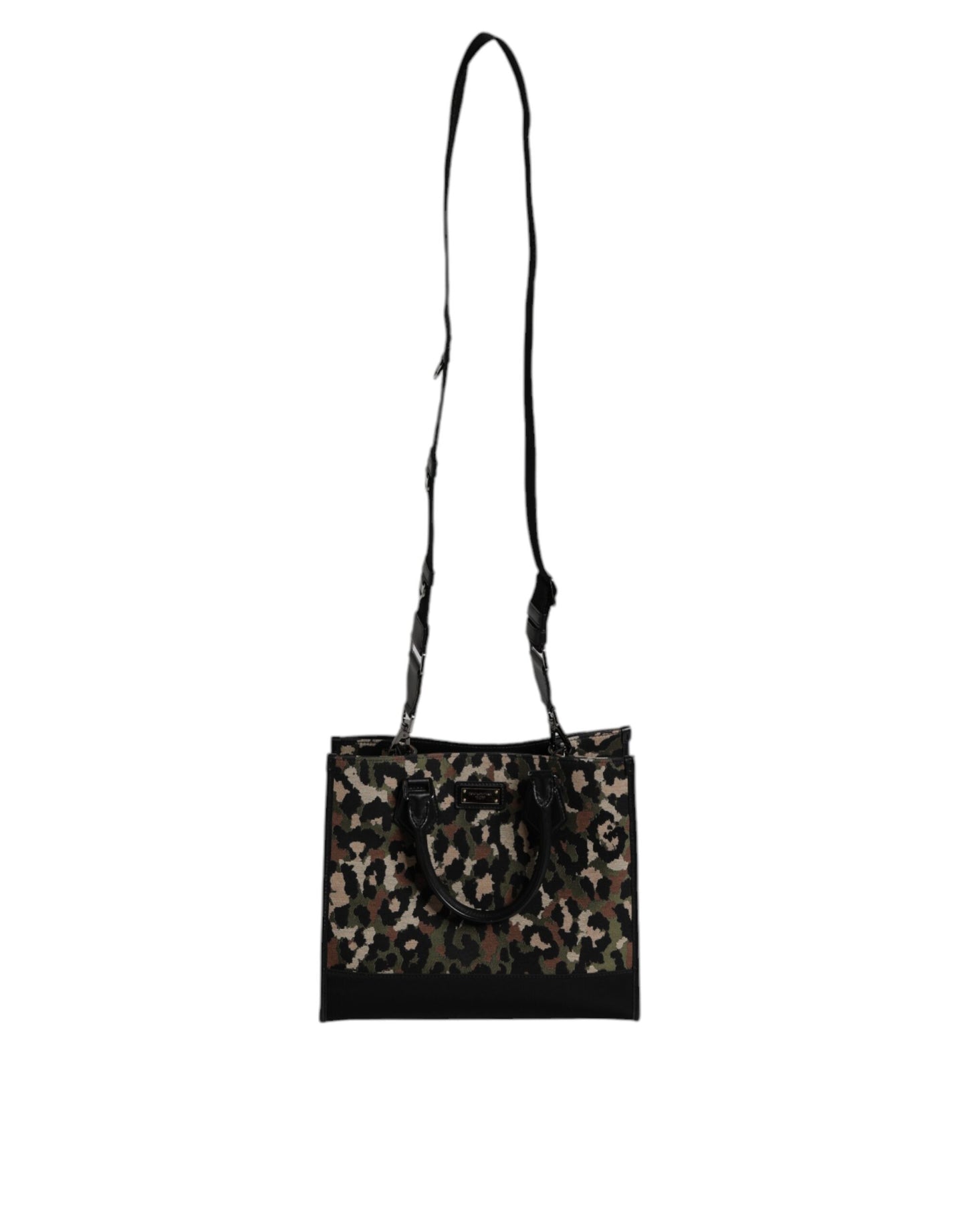Bolso de hombro tipo tote con estampado de leopardo multicolor