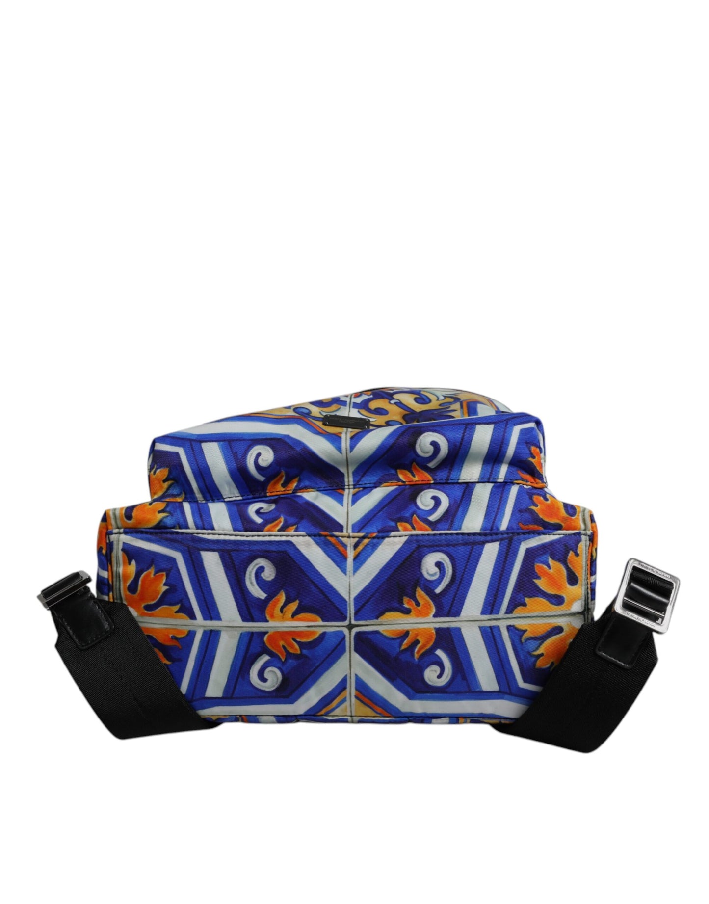 Mochila de viaje de nailon con estampado de mayólica multicolor