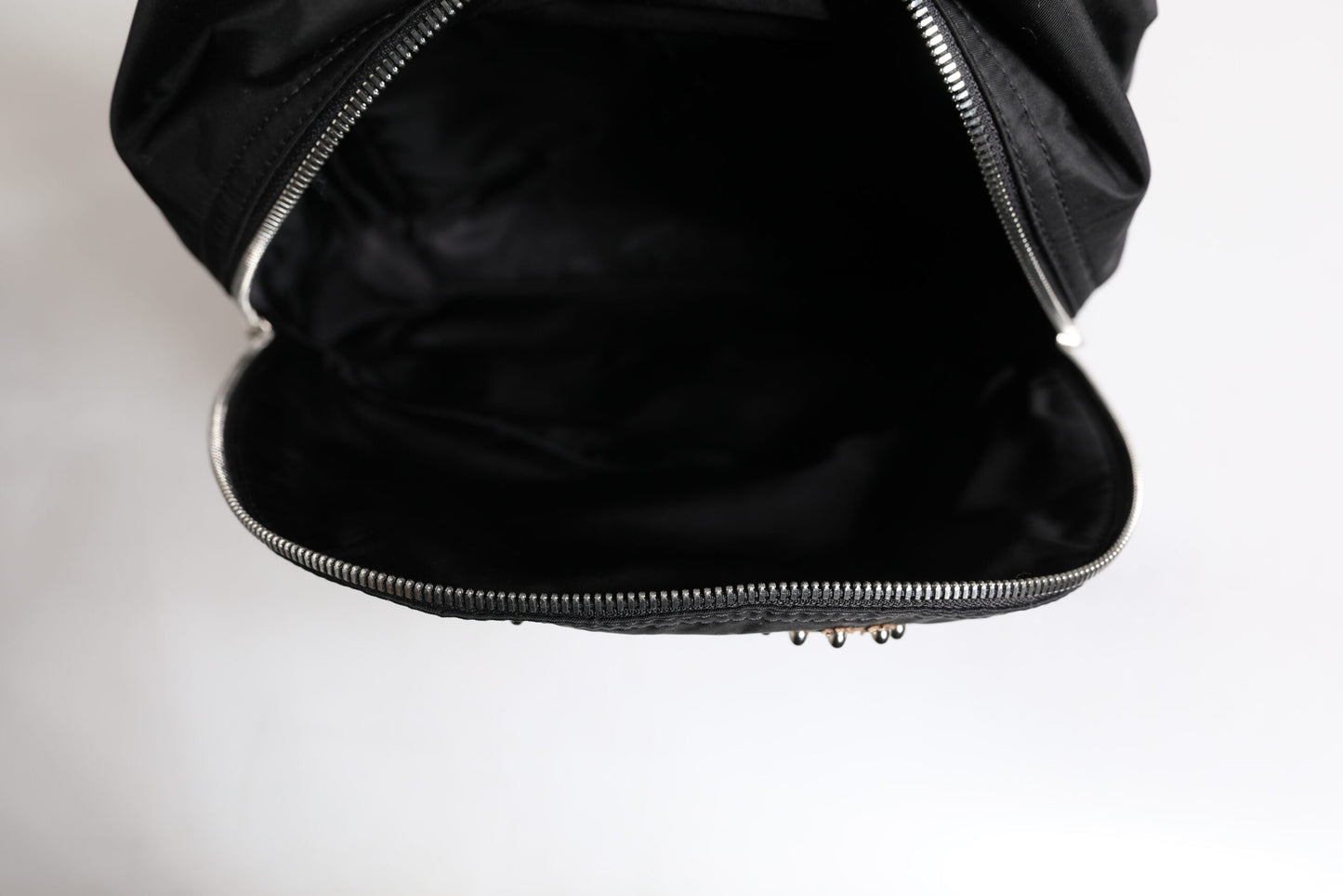 Sac à dos en nylon noir orné #DGFAMILY VULCANO