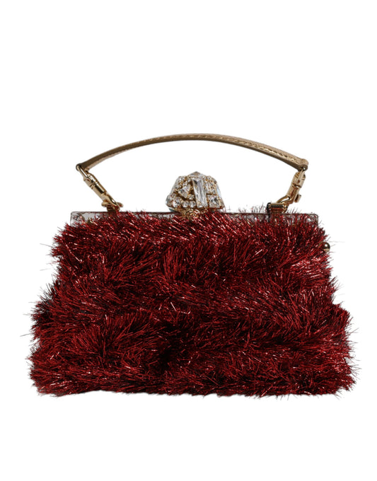 Pochette de soirée VANDA en chaîne et cristaux scintillants rouges