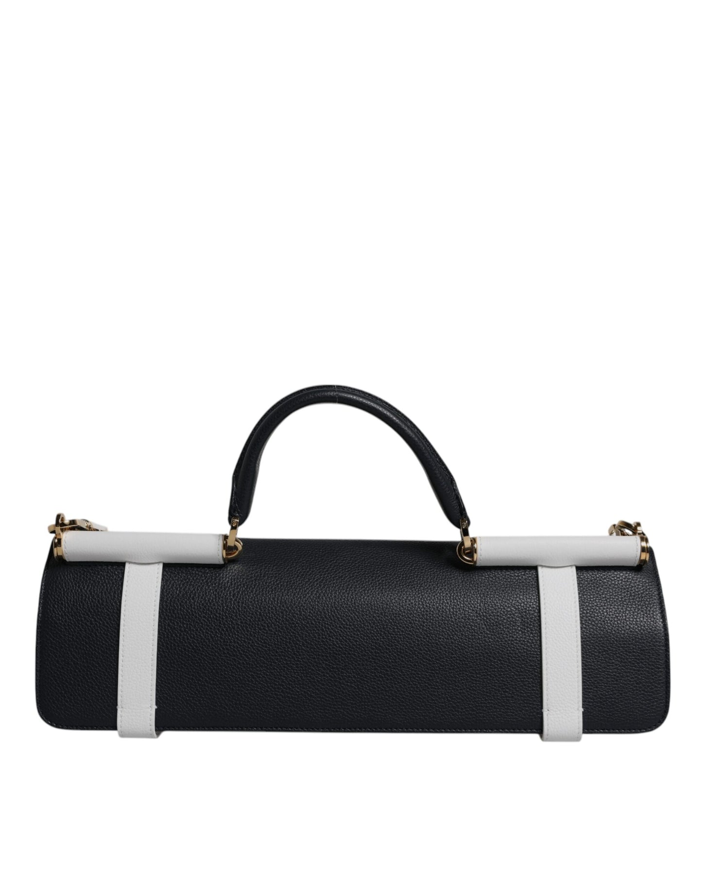 Bolso bandolera de piel de becerro azul y blanca