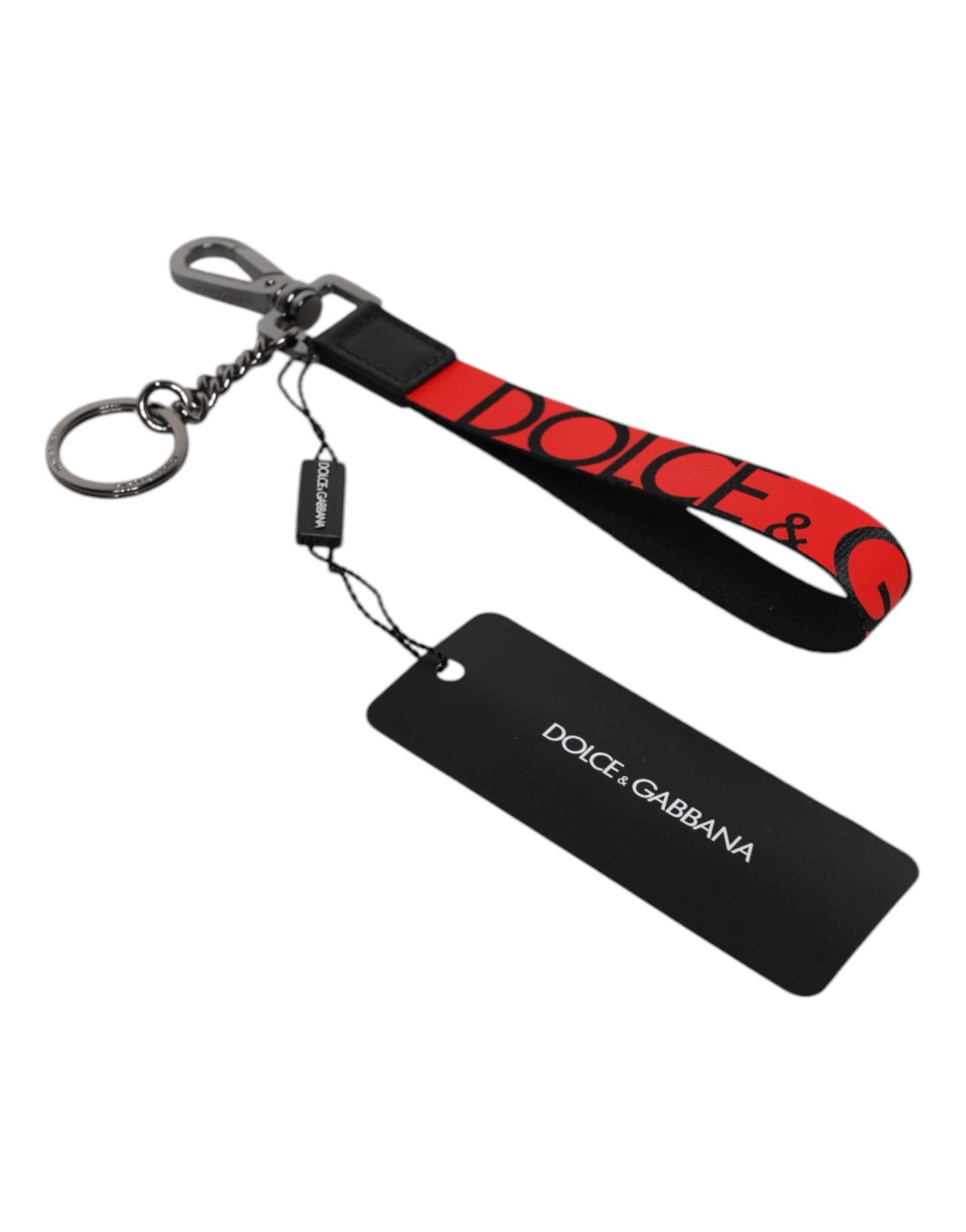 Red Logo Nylon Silver Brass Men Holder Keychain Keyring