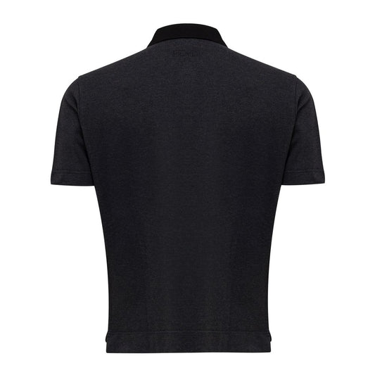 Camisa polo de algodón negra