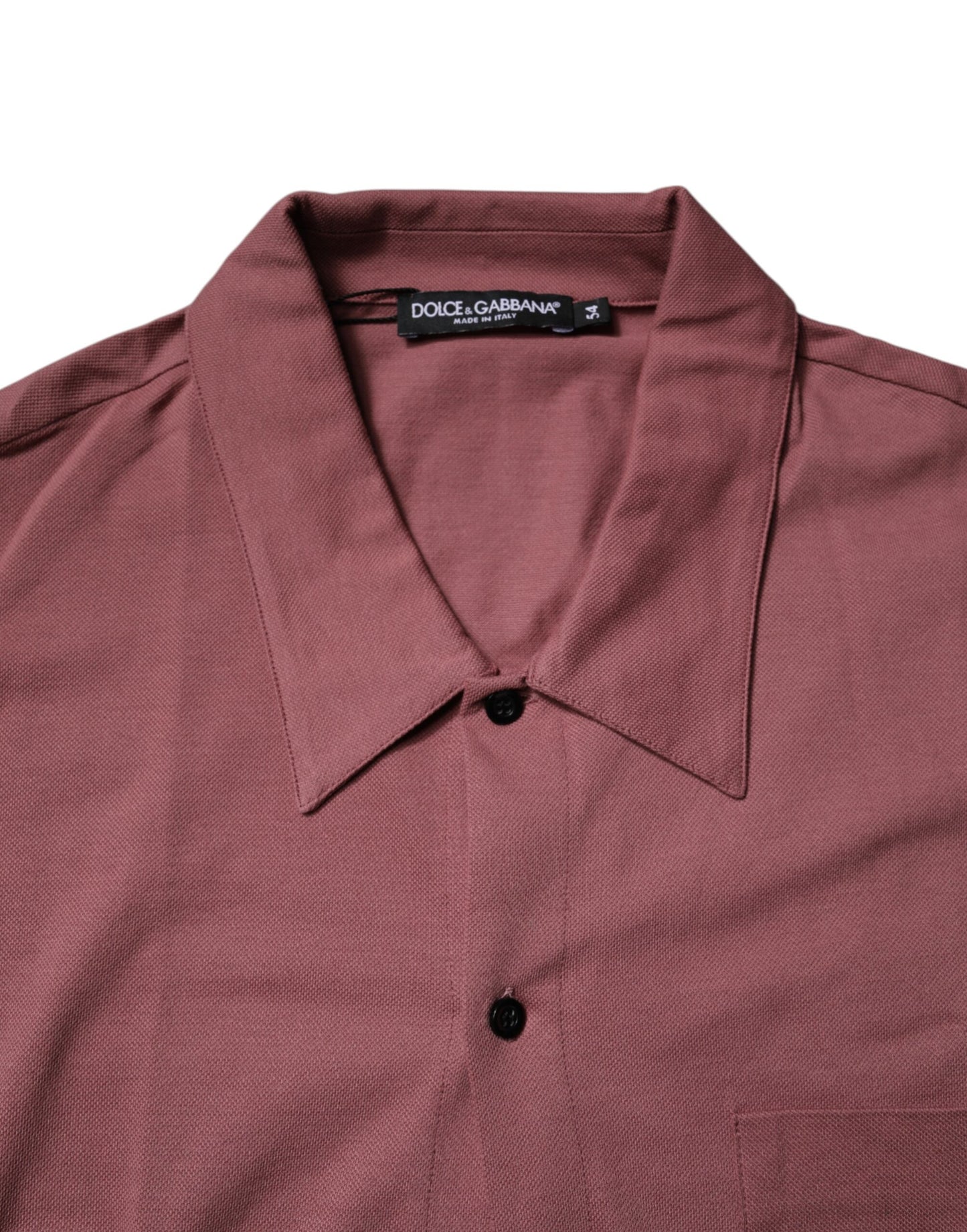 Camisa polo informal con botones rosa oscuro para hombre