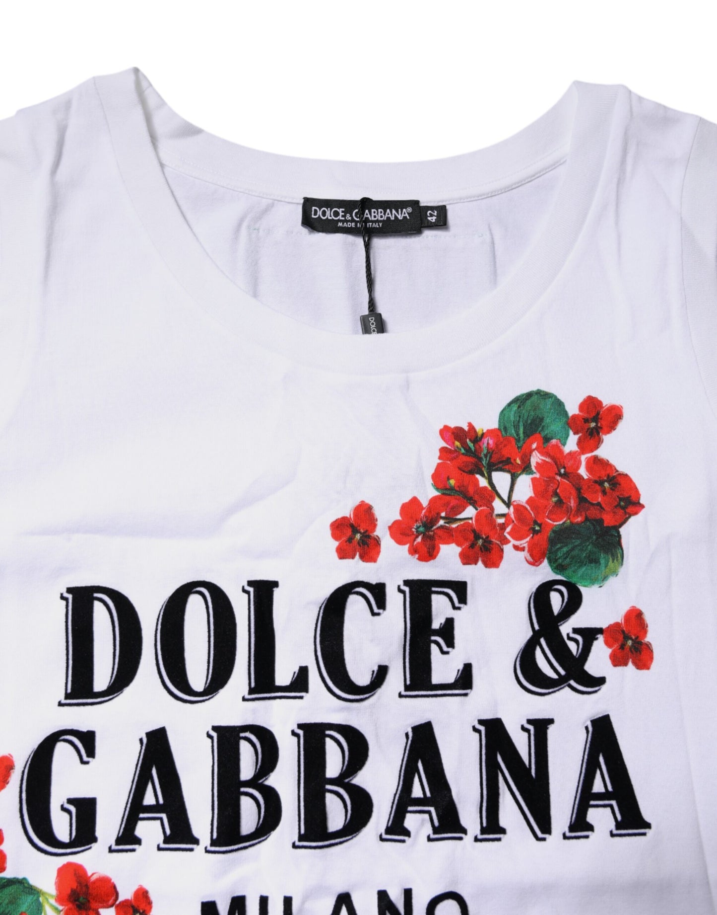 Camiseta sin mangas de algodón con estampado floral blanco