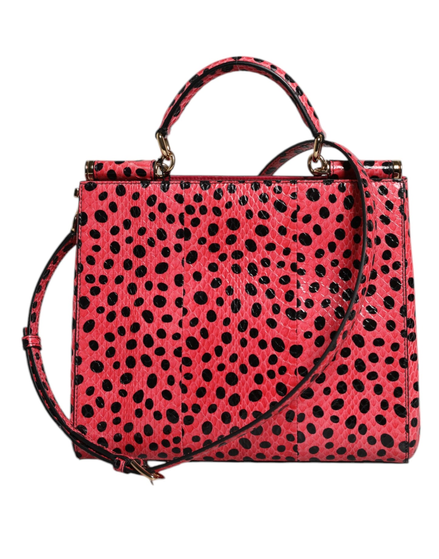 Pink Exotic Leather Top Handle Tote Crossbody Bag