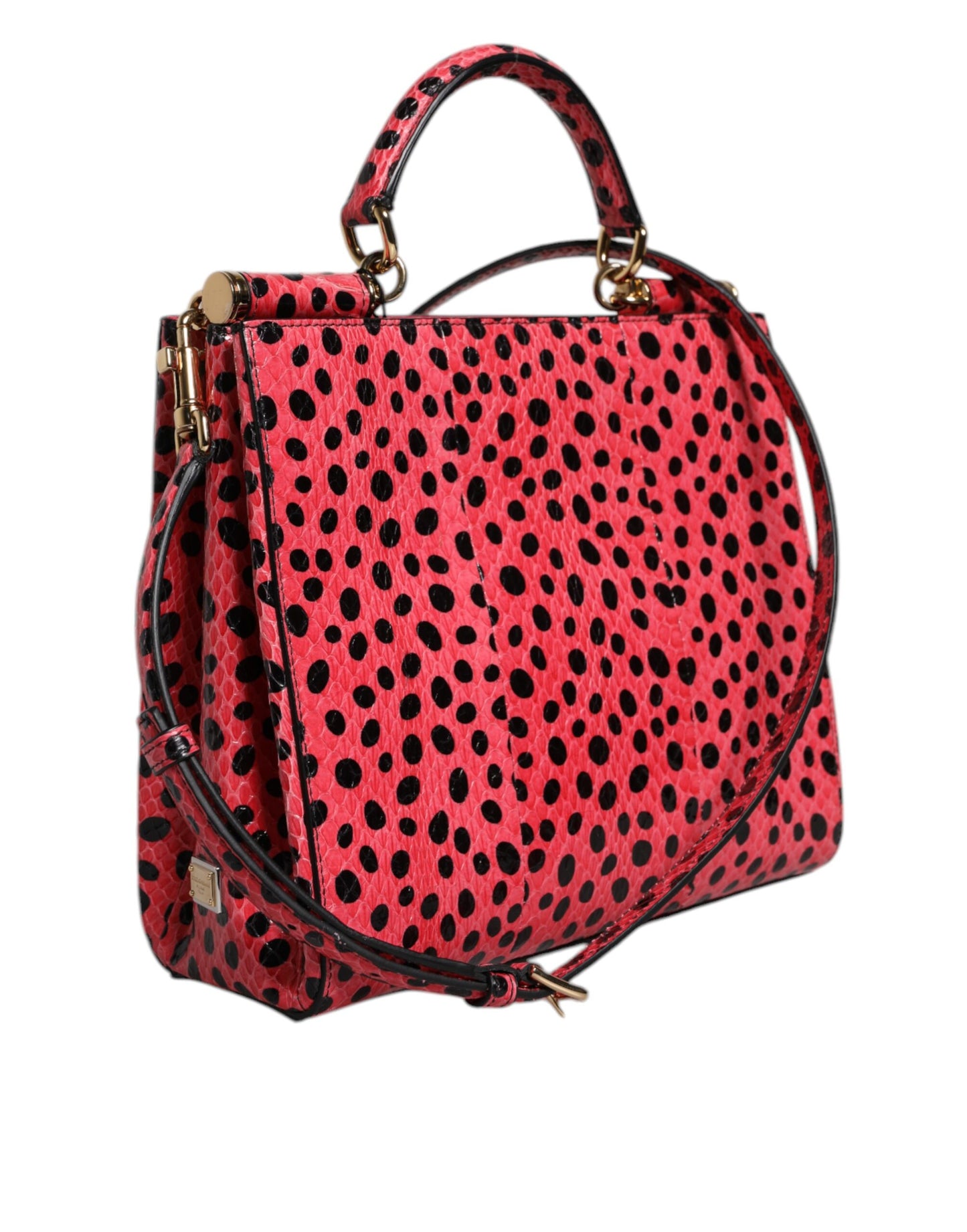 Pink Exotic Leather Top Handle Tote Crossbody Bag