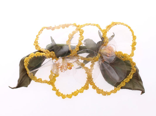 Broche floral transparente hecho a mano 