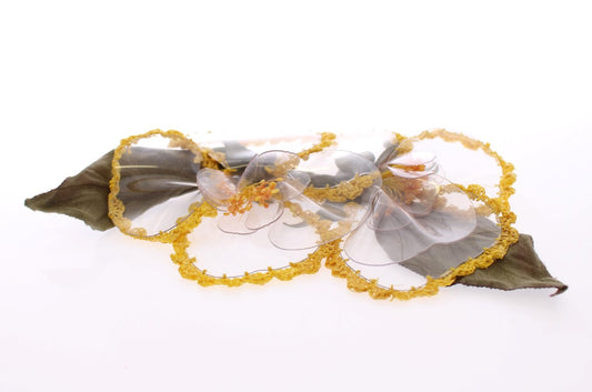 Broche floral transparente hecho a mano 