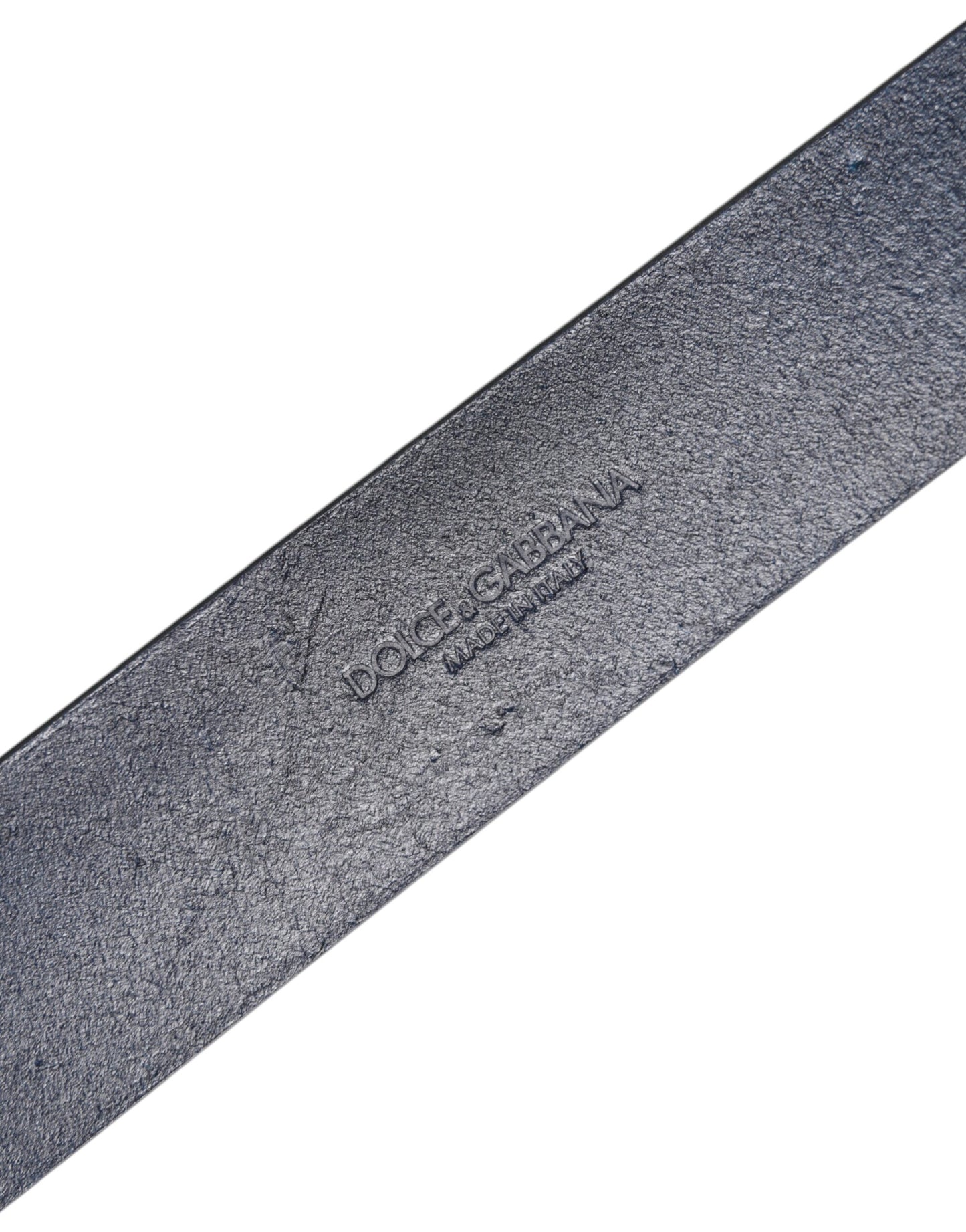 Cinturón clásico de cuero azul con hebilla de logotipo de metal