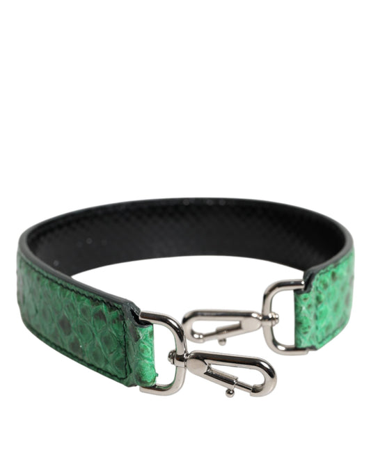 Correa de hombro para bolso de piel exótica negra y verde
