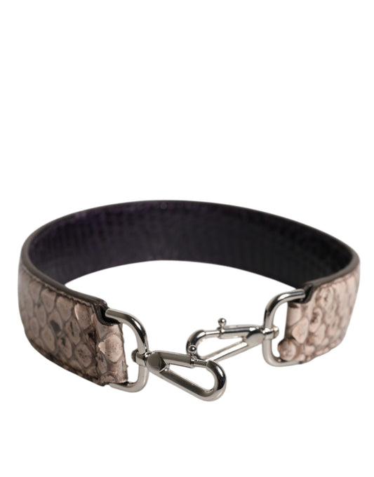 Correa de hombro para bolso de piel exótica color crema negra
