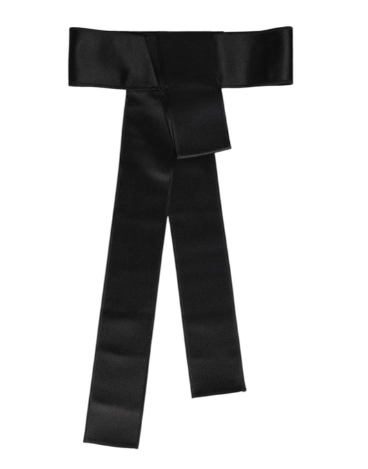 Ceinture large en satin noir