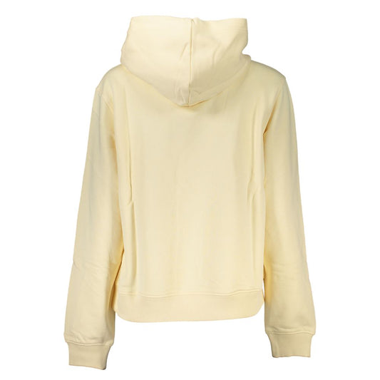 Sudadera con capucha y logotipo cepillado en beige