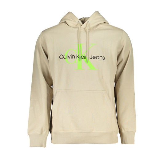 Sweat-shirt à capuche en coton beige