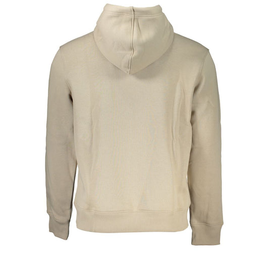 Sudadera con capucha de polar beige con logotipo bordado