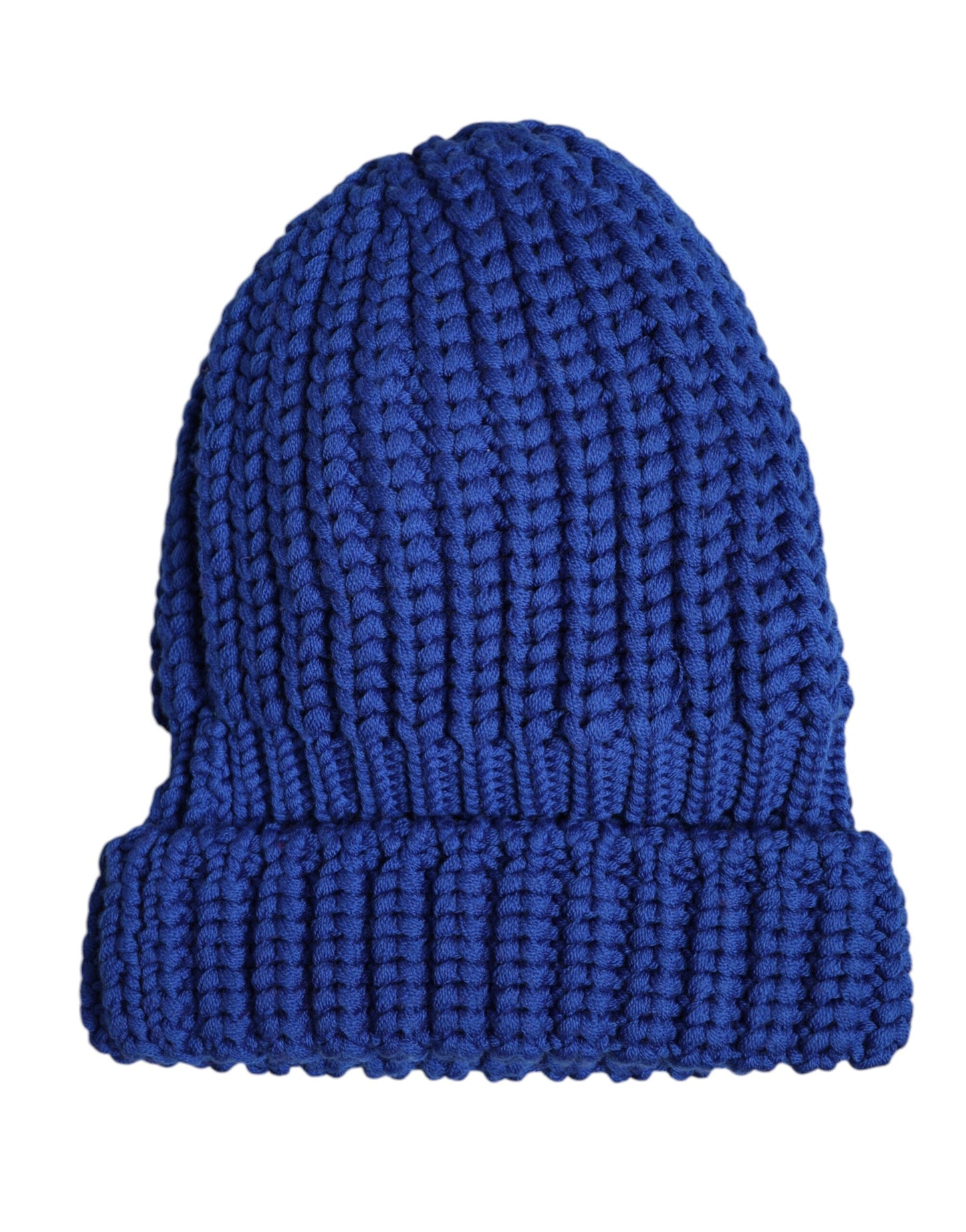 Gorro de invierno de punto de lana azul