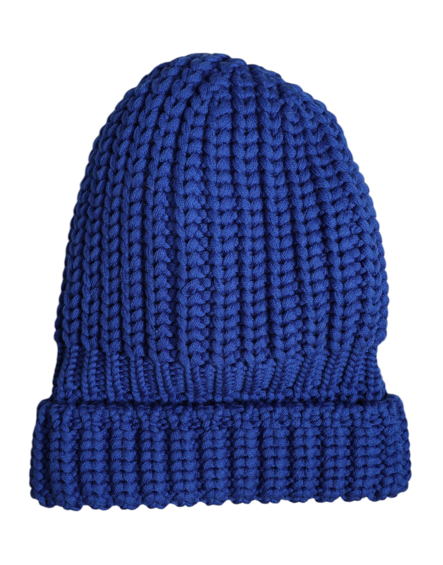 Gorro de invierno de punto de lana azul