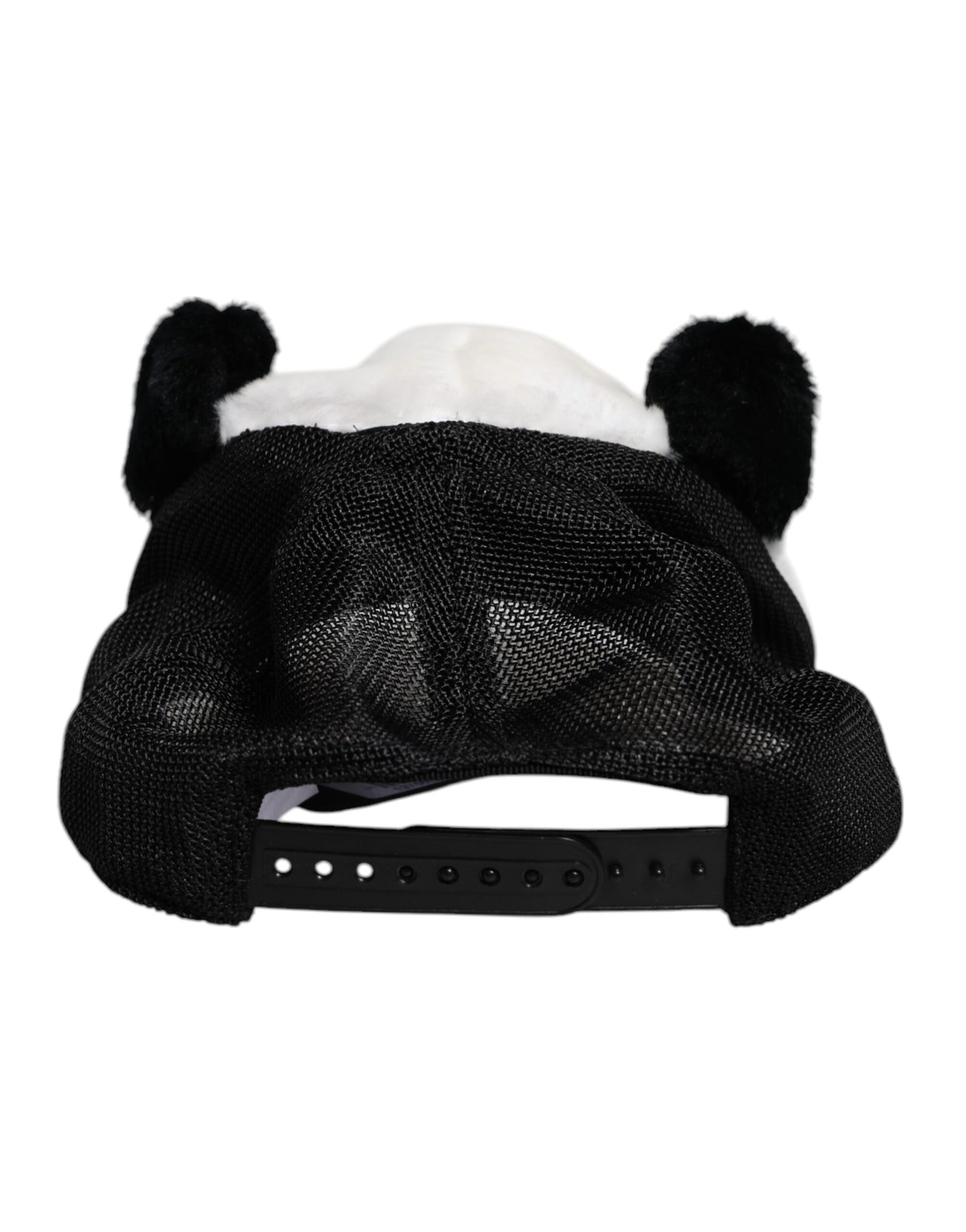 Casquette de baseball en fourrure de panda noire et blanche pour femme