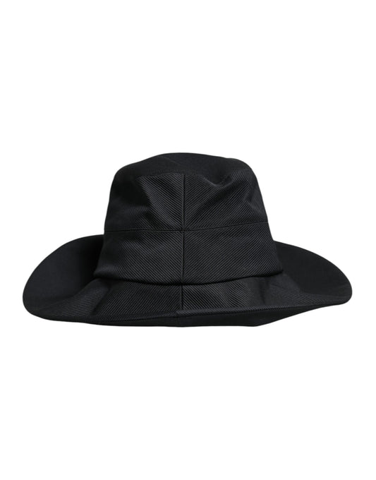 Chapeau Fedora à large bord en coton noir