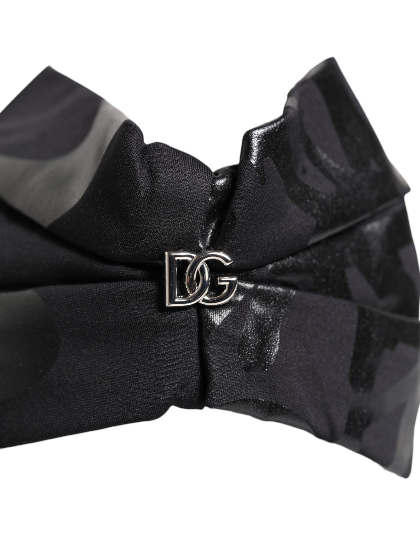 Black Nylon Stretch DG Logo Head Band Hat