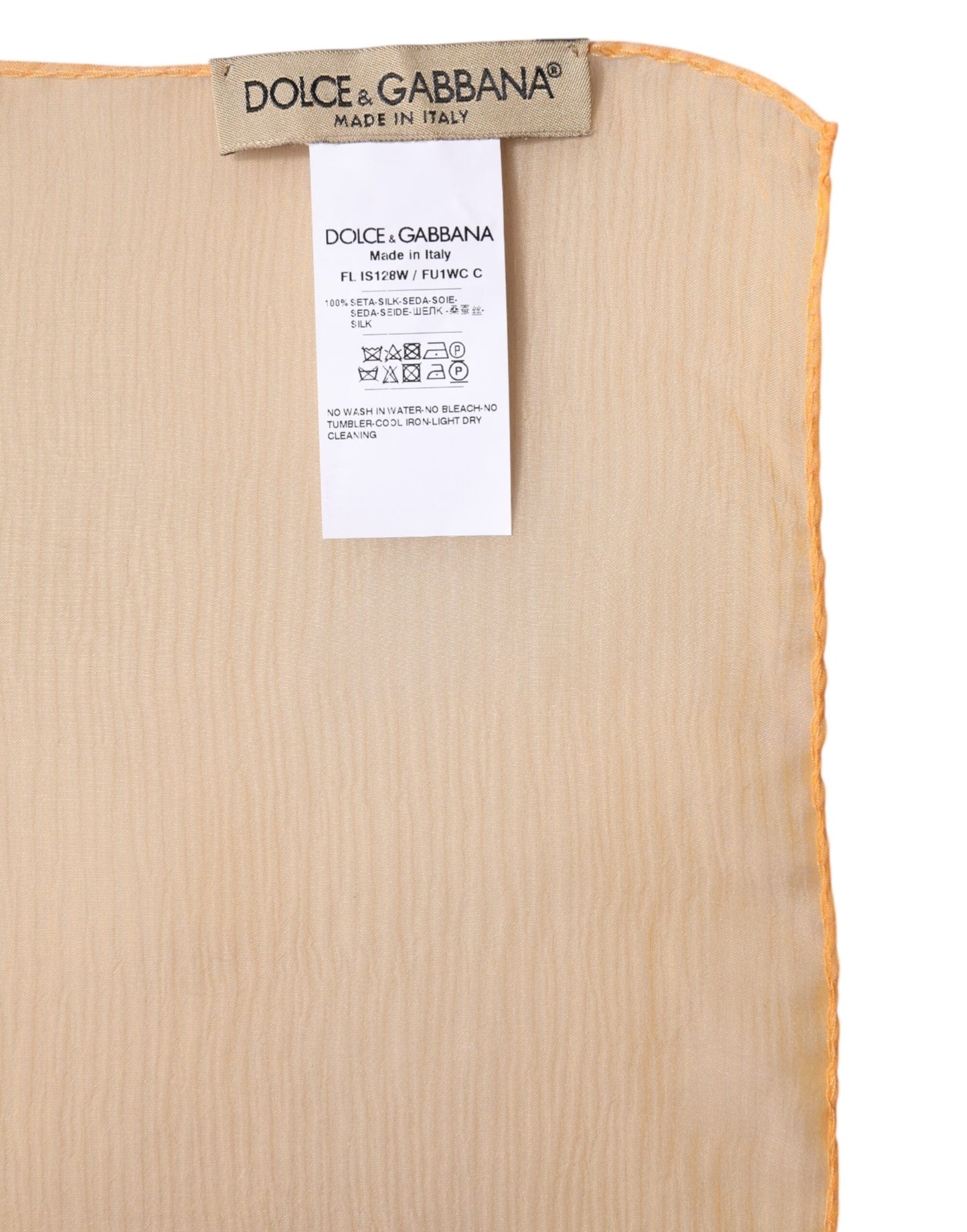 Orange Silk Rectangle Wrap Shawl Scarf