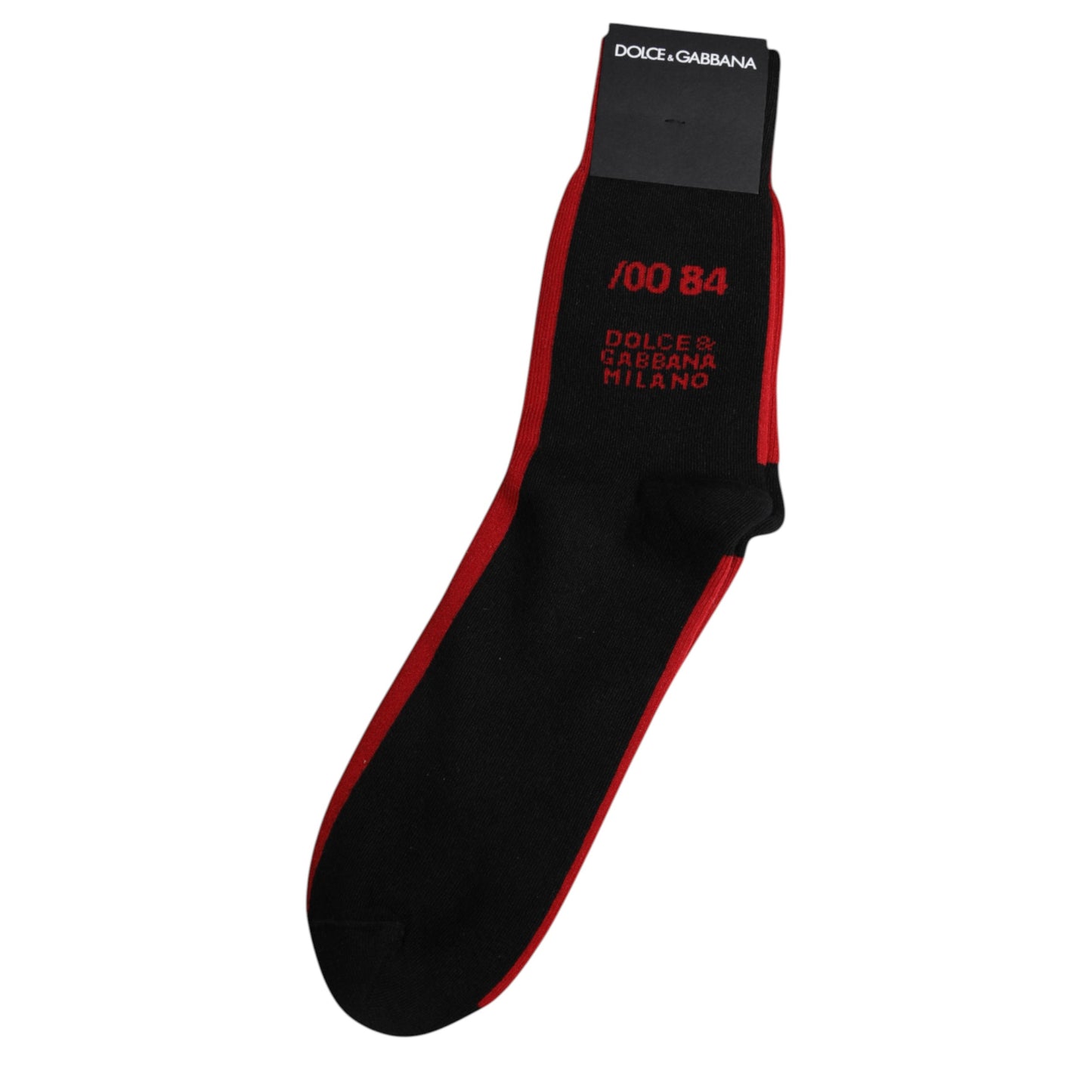 Black Nylon DG Logo Mid Calf Men Socks