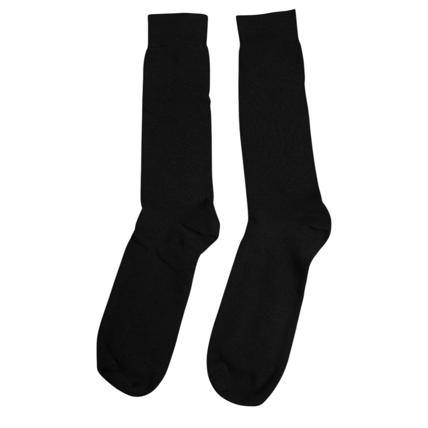 Chaussettes mi-mollet noires en coton uni pour homme